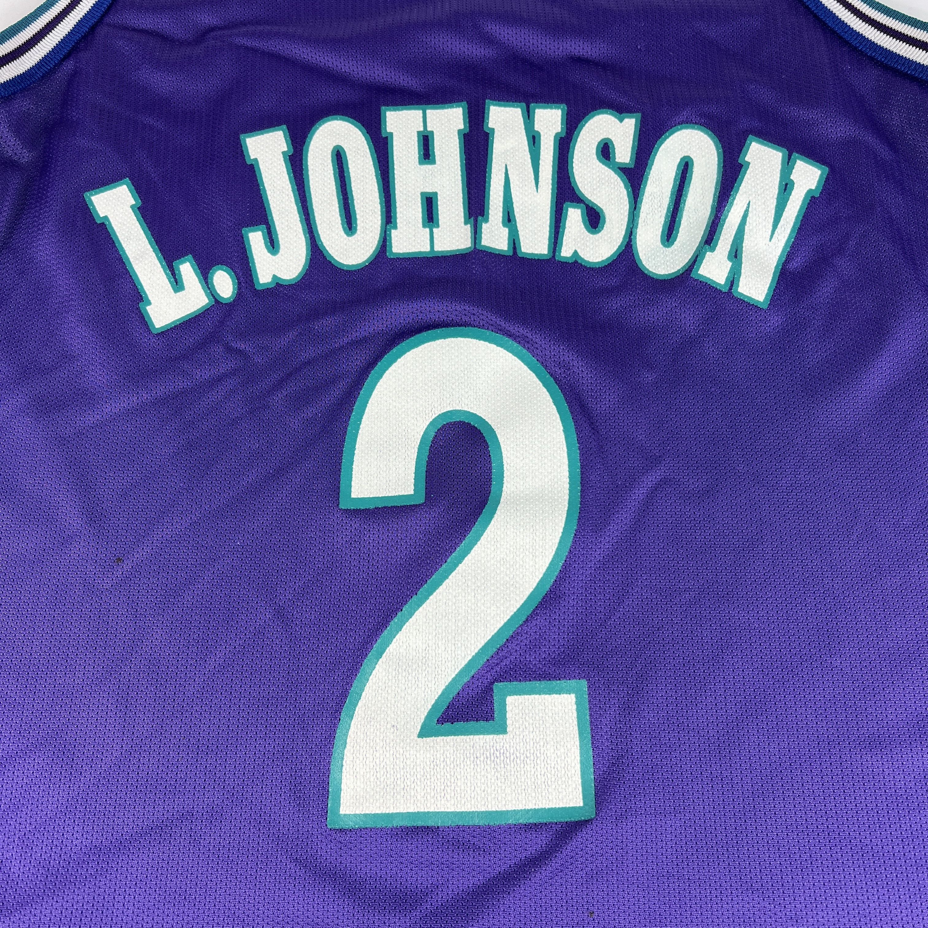 Champion × NBA × Vintage VTG 90s Champion NBA Larry Johnson Charlotte Hornets Jersey Size US M / EU 48-50 / 2 - 6 Thumbnail