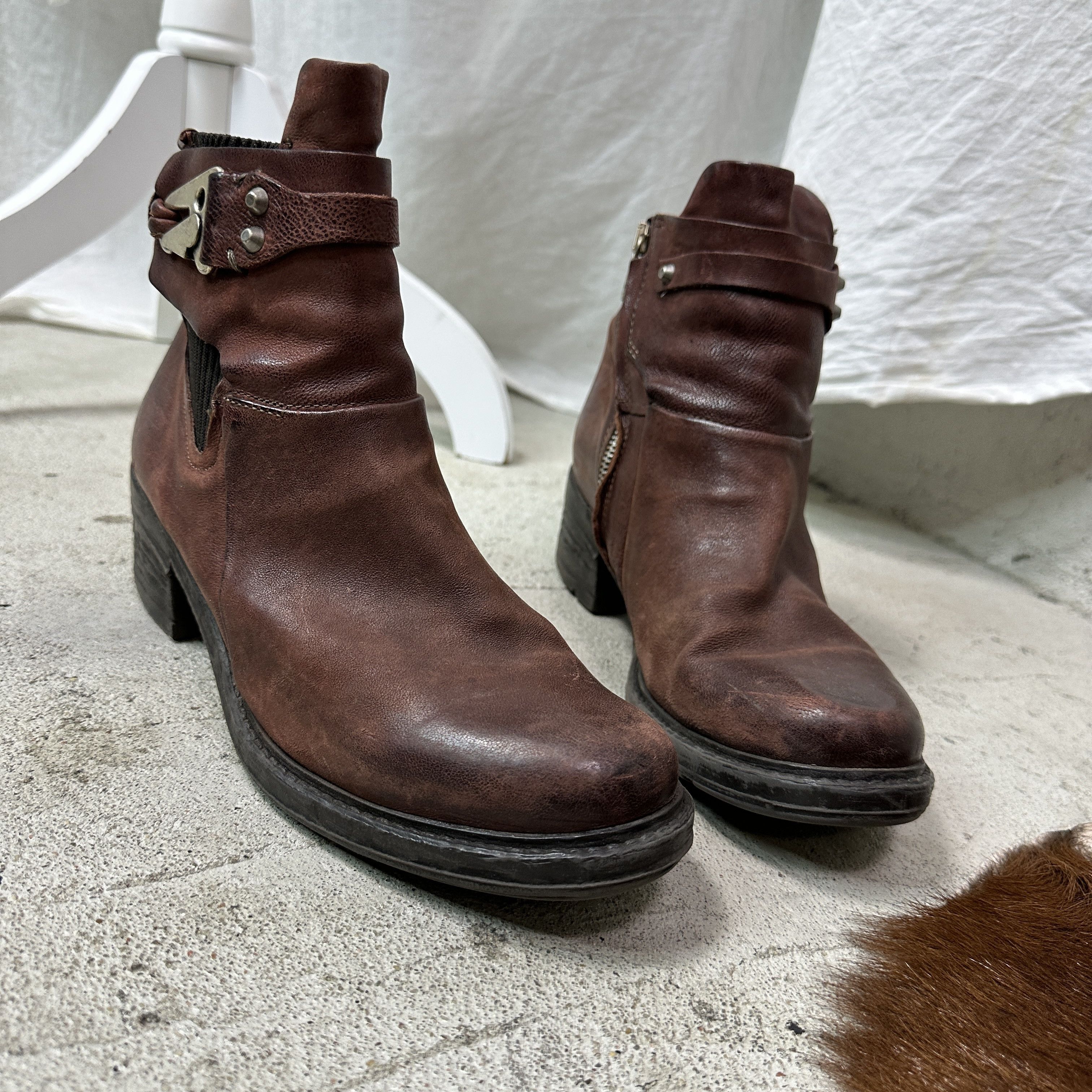 A.S.98 Vintage Leather Airstep AS 98 Steampunk Boots Y2K Size US 9 / IT 39 - 3 Thumbnail