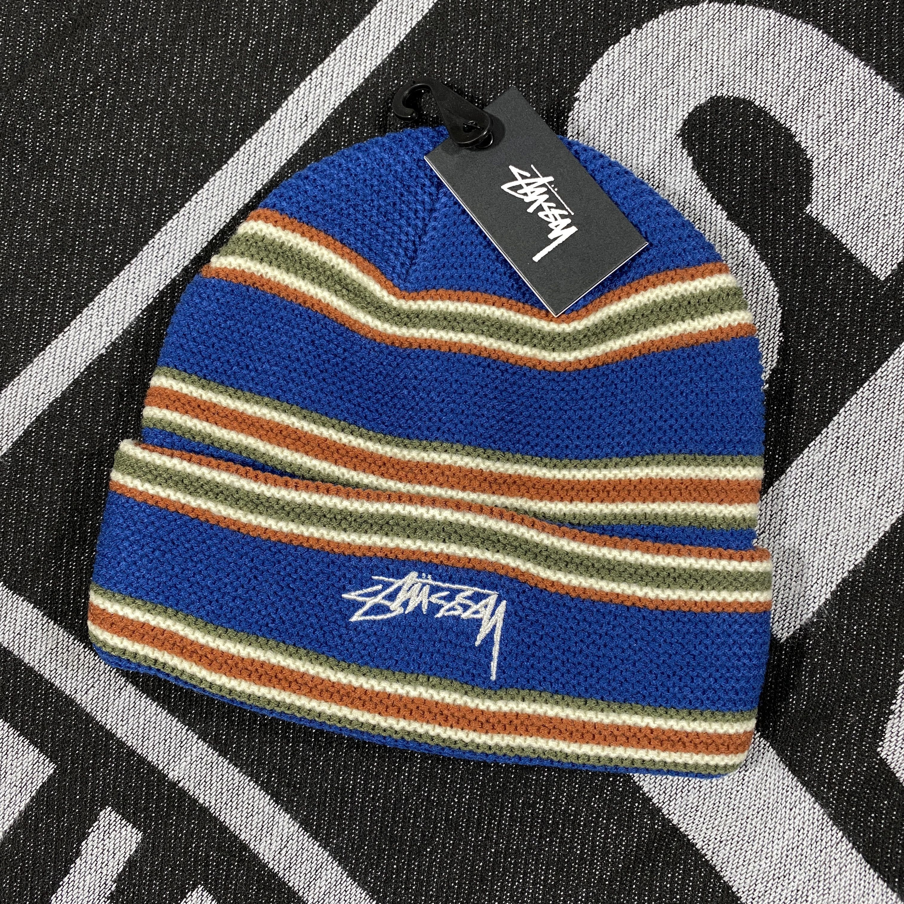 Stussy Striped Cuff Beanie | Grailed