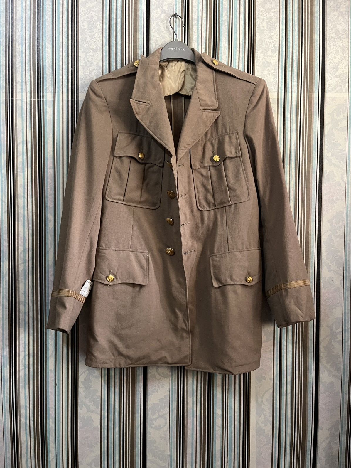 Vintage 1940s WW2 army uniform khaki tunic deadstock #I2 Size 36S - 2 Thumbnail