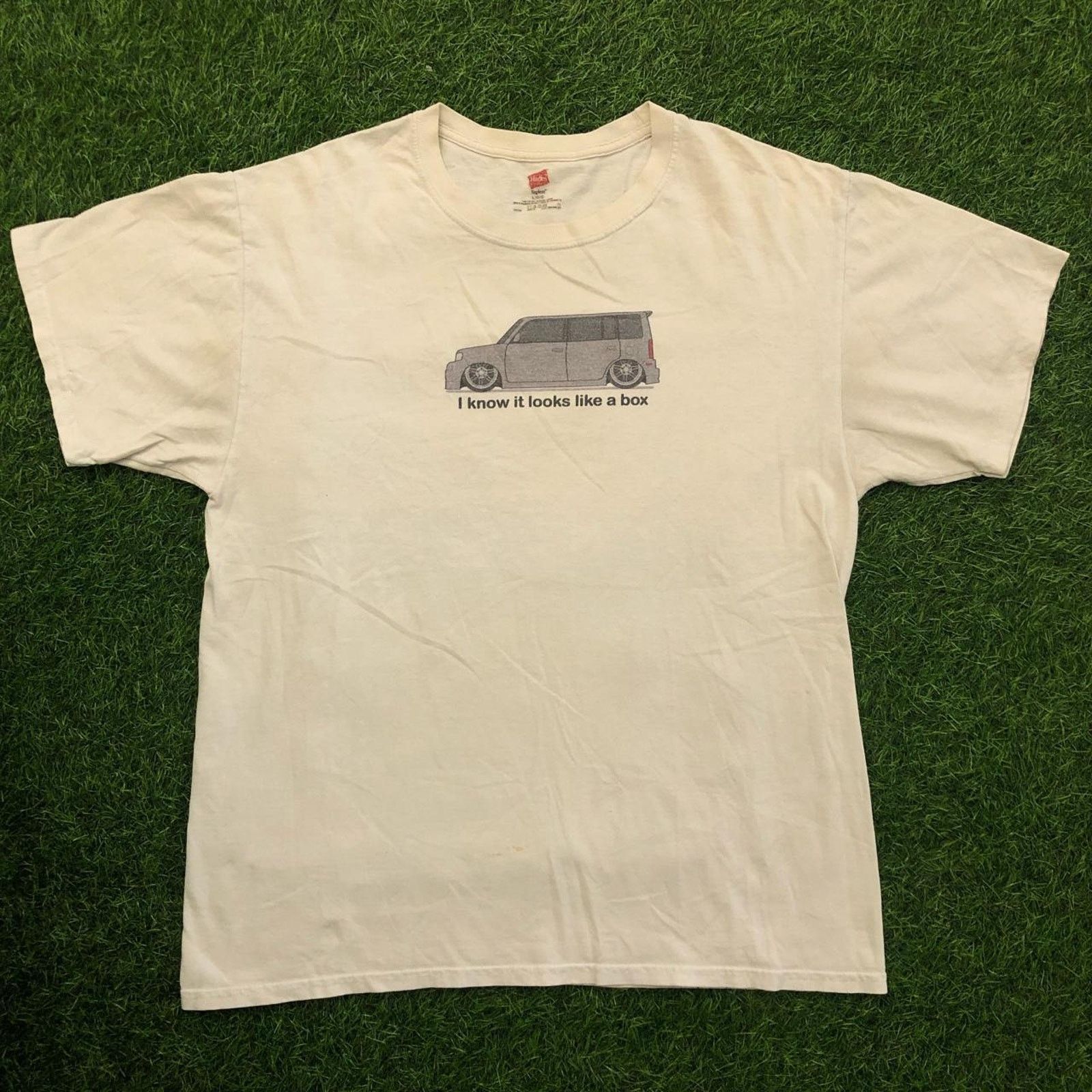 Hanes White ‘I Know it looks like a box’ Funny Car Graphic Tee Size US L / EU 52-54 / 3 - 1 Thumbnail