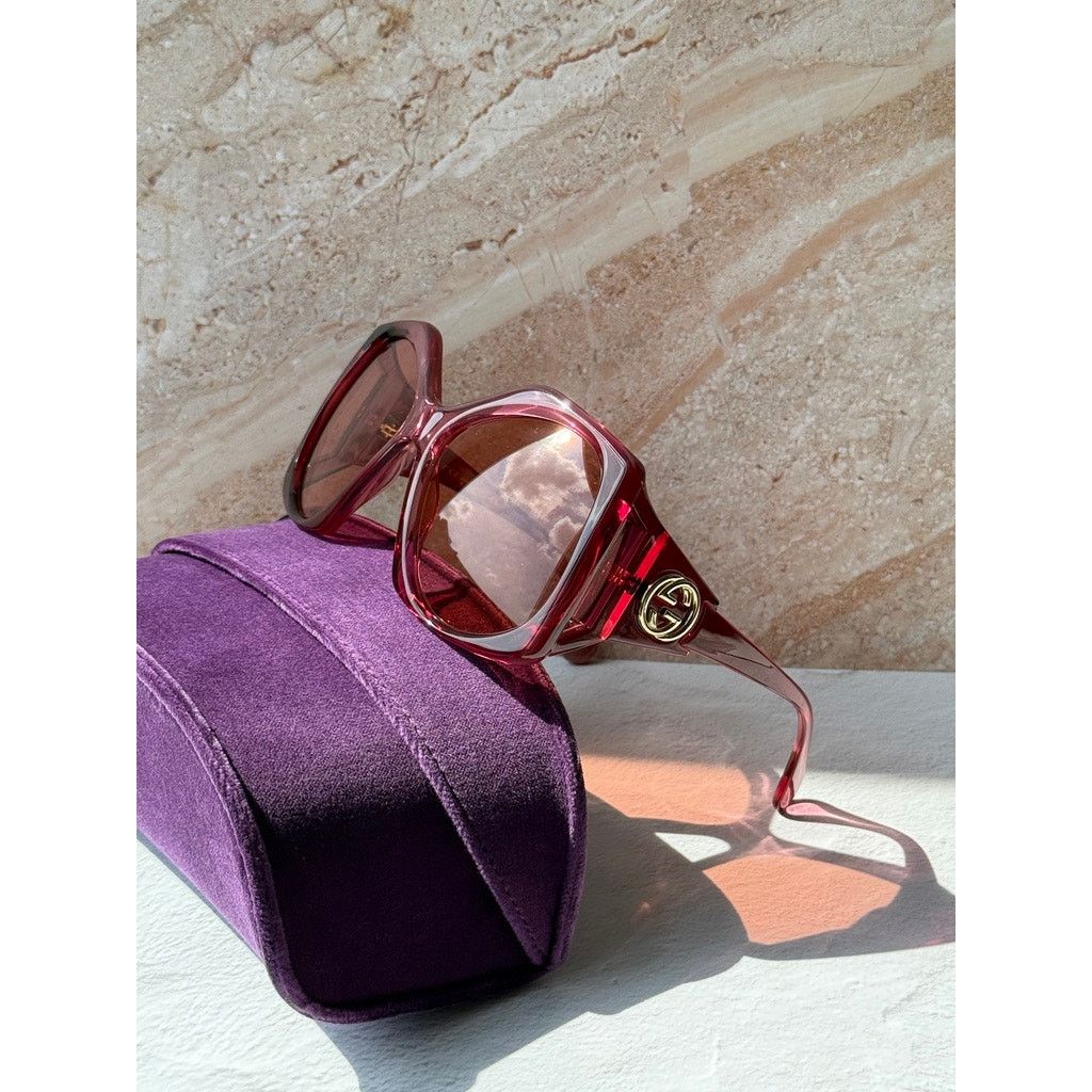Gucci NEW Gucci GG0875S Pink Oversized Sunglasses Size ONE SIZE - 3 Thumbnail