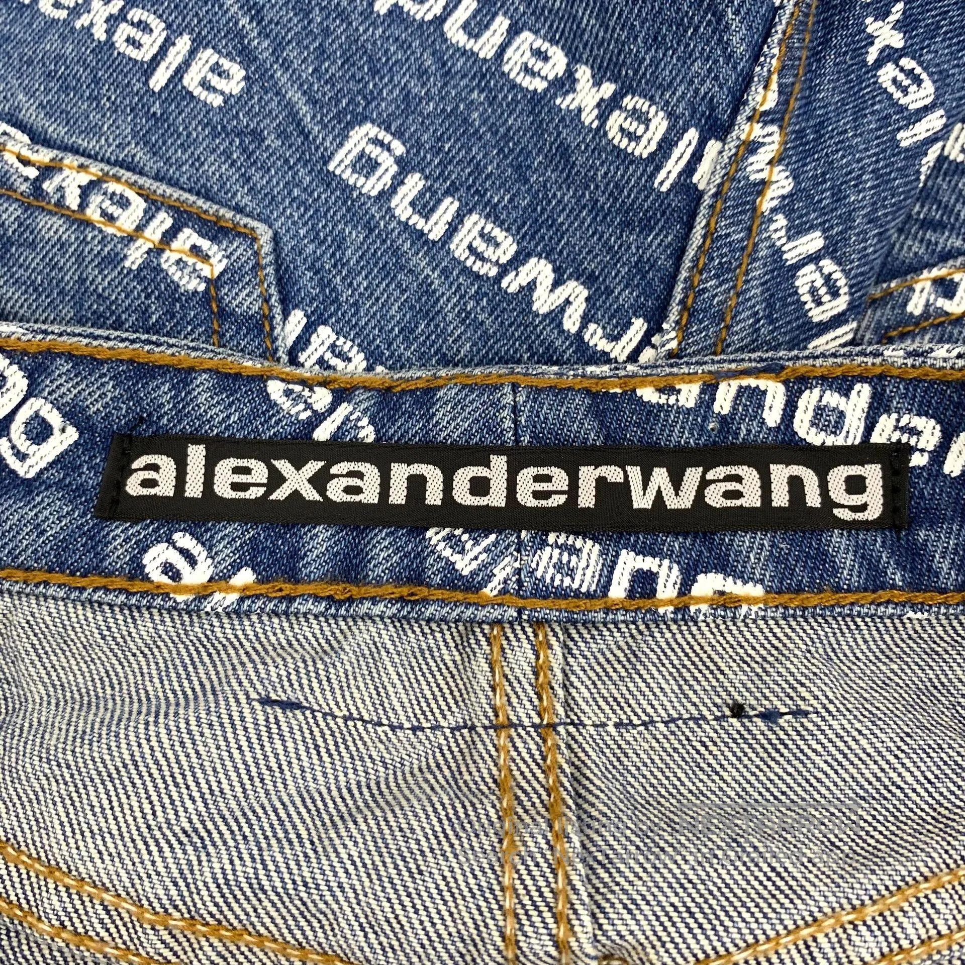 Other Alexander Wang Blue logo lettering bullet train full print Size 25" / US 0 / IT 36 - 6 Thumbnail