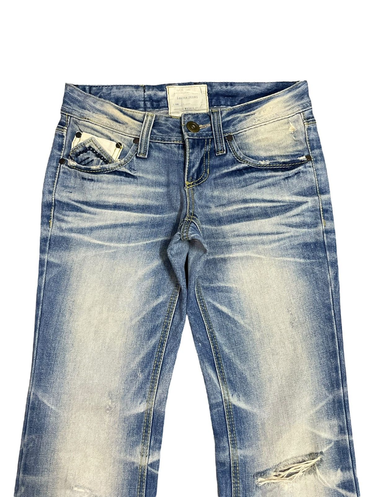 Japanese Brand Vintage Japanese Crazy Yellowish Whiskers Fade Wash Jeans Size 30" / US 8 / IT 44 - 2 Thumbnail