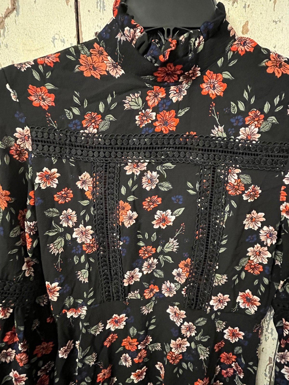 Designer NWT Free Generation Los Angeles Dress, Small, black floral Size S / US 4 / IT 40 - 7 Thumbnail