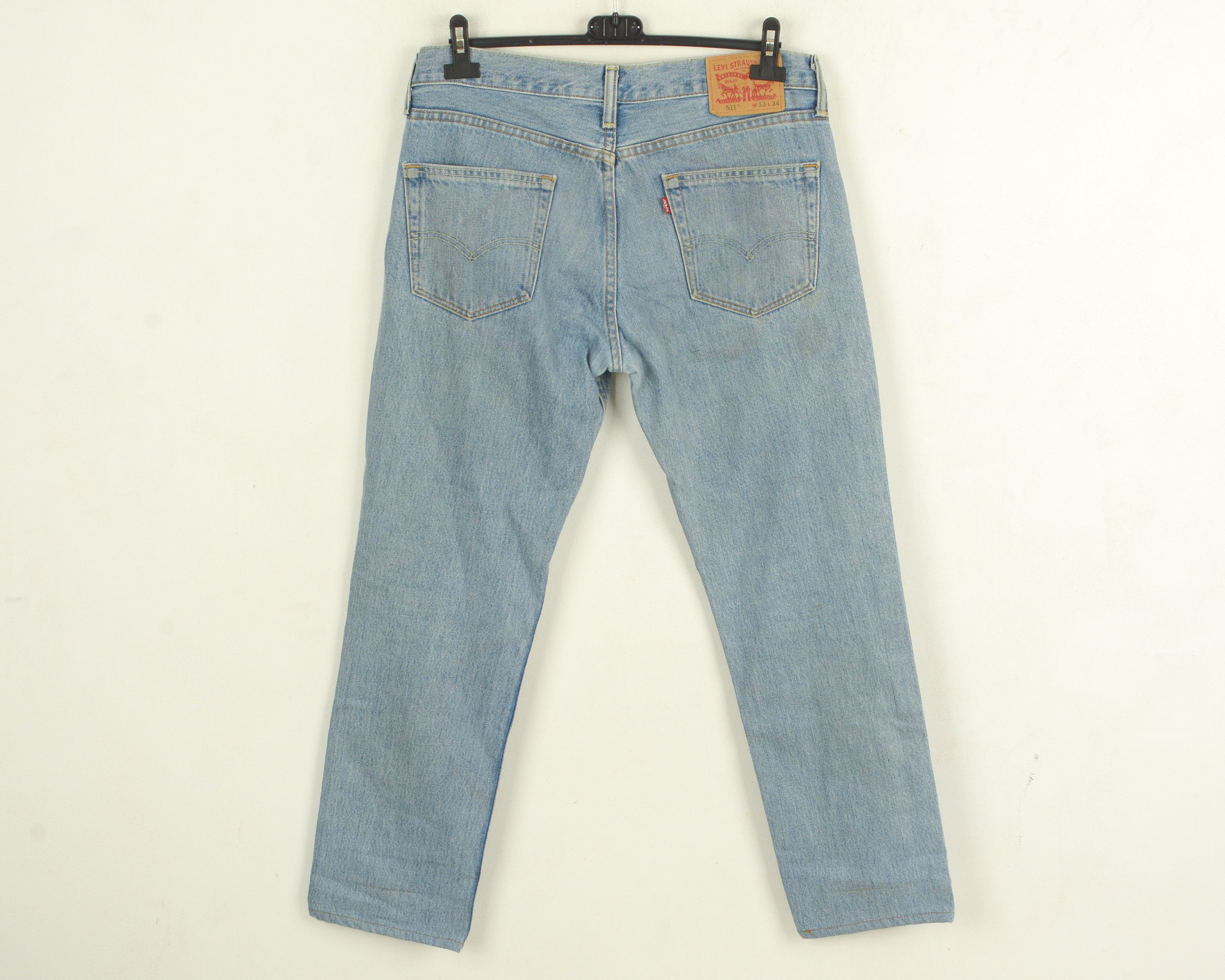 Levi's Men 511 Slim Jeans W33 L32 Denim Faded White Trousers Skinny Size US 33 - 3 Thumbnail