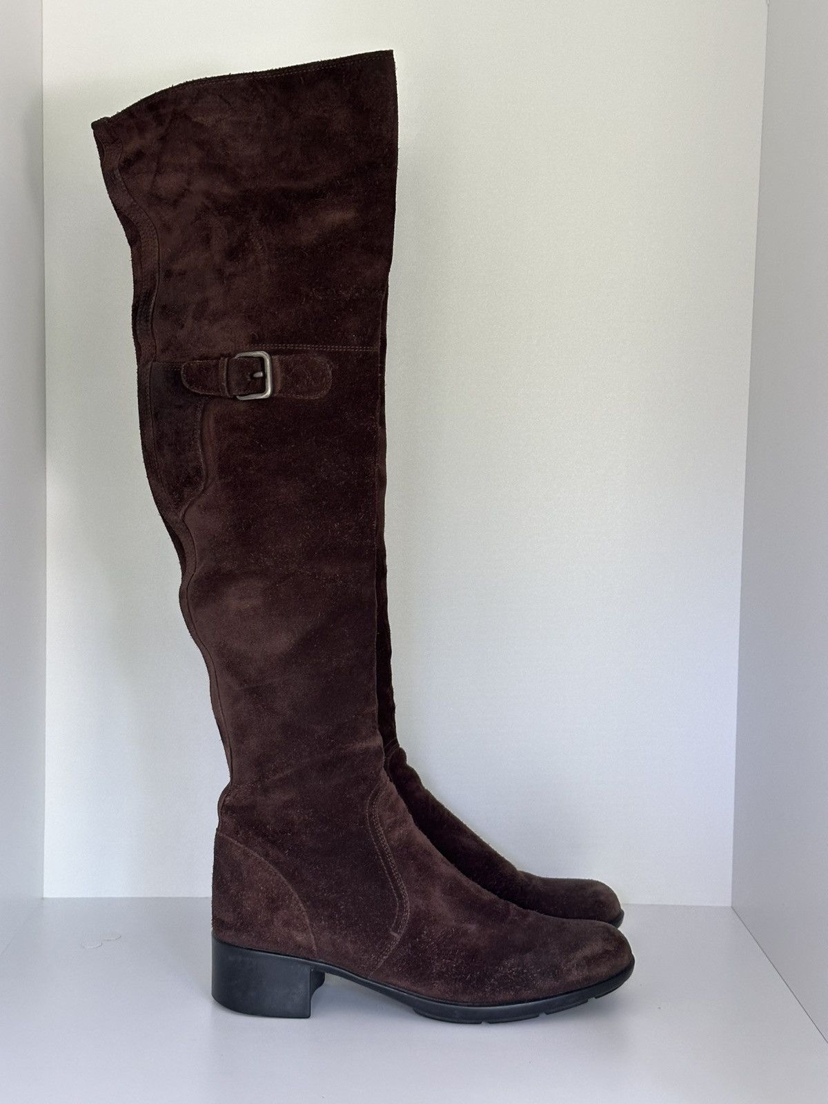 Designer × Prada Prada over the knee boots with dustbag Size US 7 / IT 37 - 4 Thumbnail