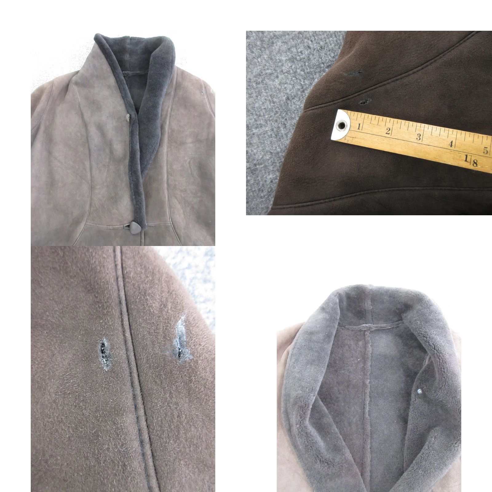 Vintage Vtg Shearling Coat Mens XL Brown Suede Wool Lined Toggle Button Warm Rancher Size US XL / EU 56 / 4 - 8 Thumbnail