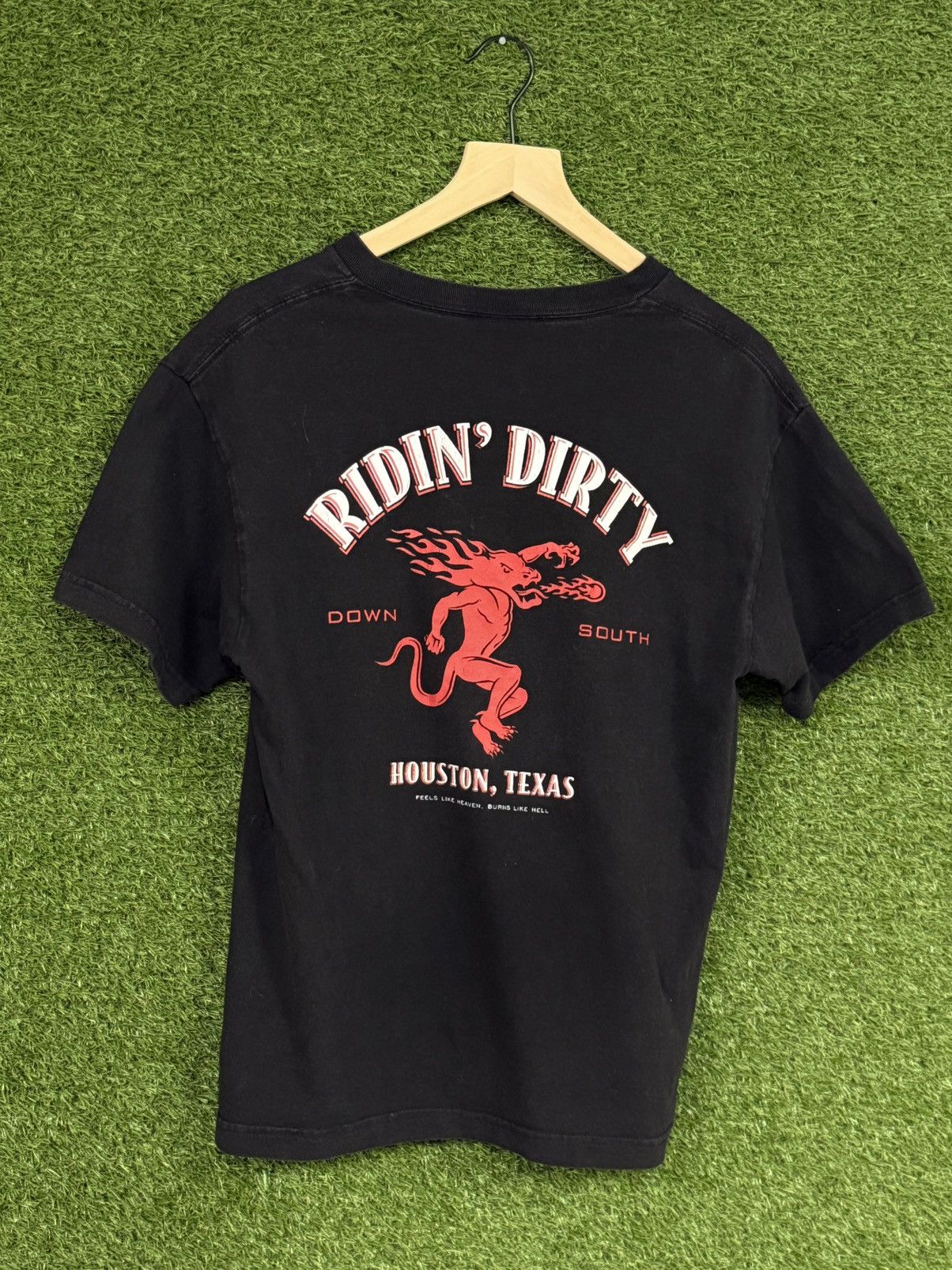 Vintage Ridin Dirty Houston Texas Fire Ball Liquor Hell Black Medium Size US M / EU 48-50 / 2 - 1 Thumbnail