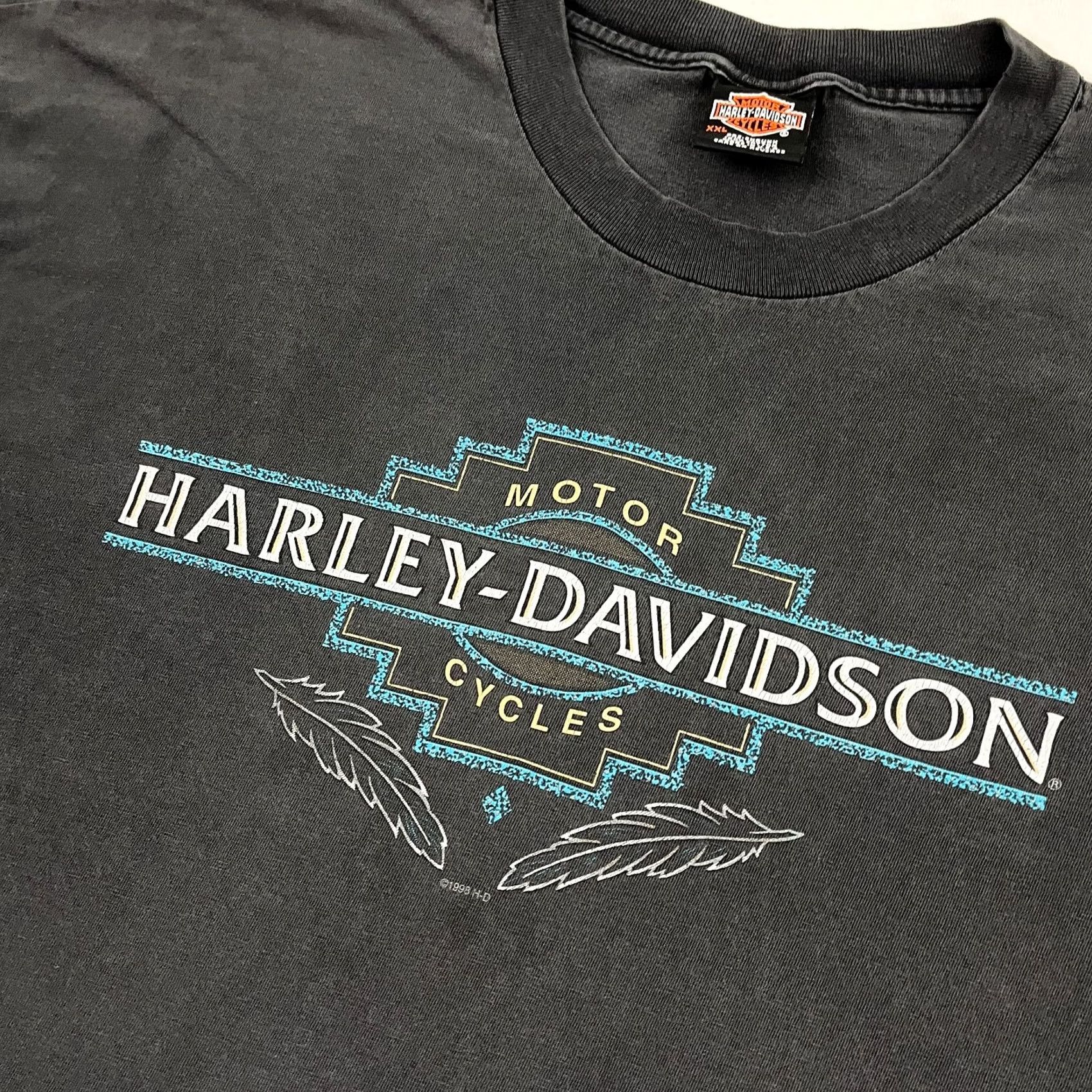 Harley Davidson VINTAGE Harley-Davidson Shirt Mens 2XL Gray 90s USA Made Logo Graphic Print T-Shirt Size US XXL / EU 58 / 5 - 4 Thumbnail