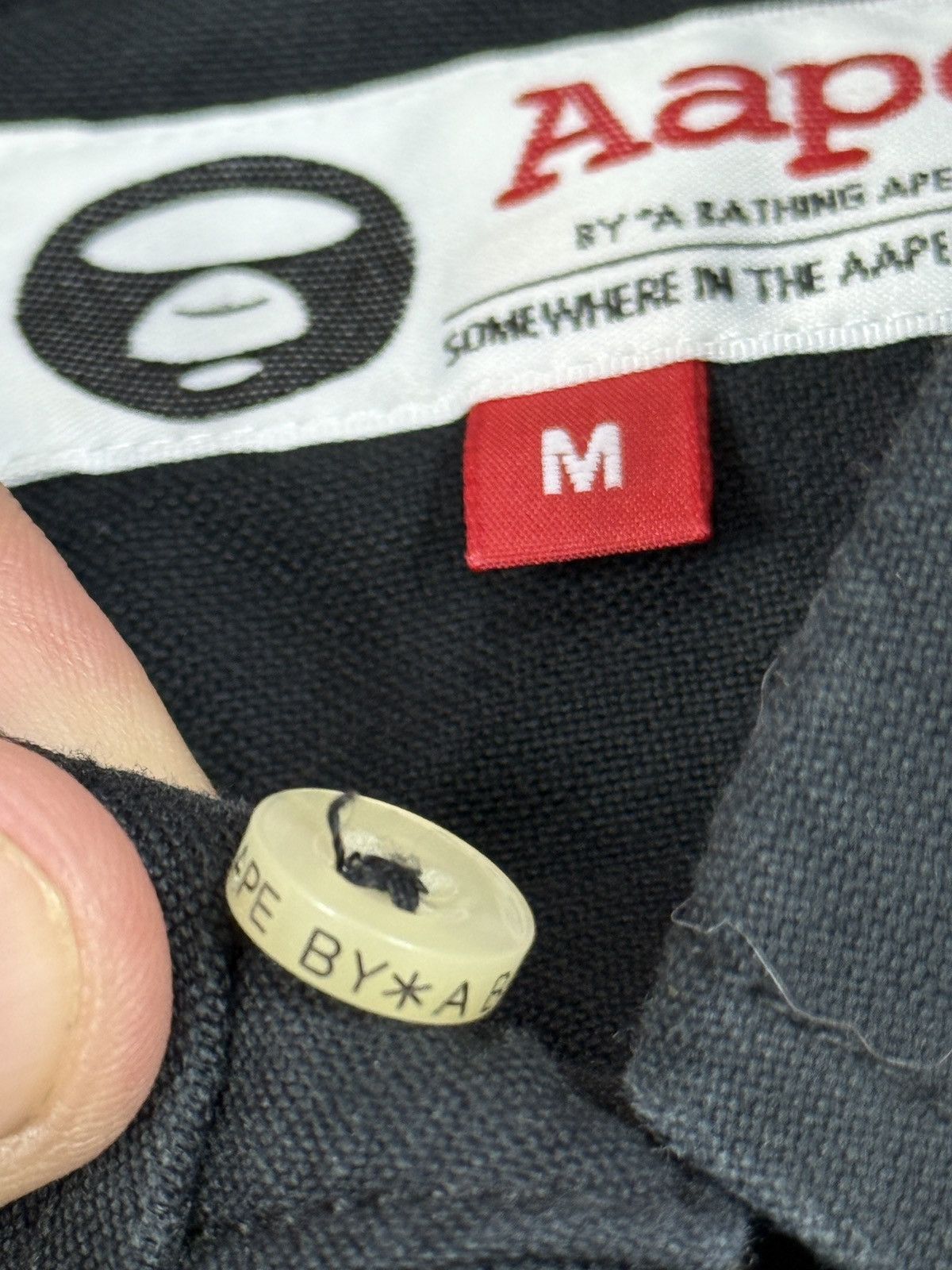 Aape × Bape A Bathing Ape black button up long sleeve shirt Size US M / EU 48-50 / 2 - 6 Thumbnail