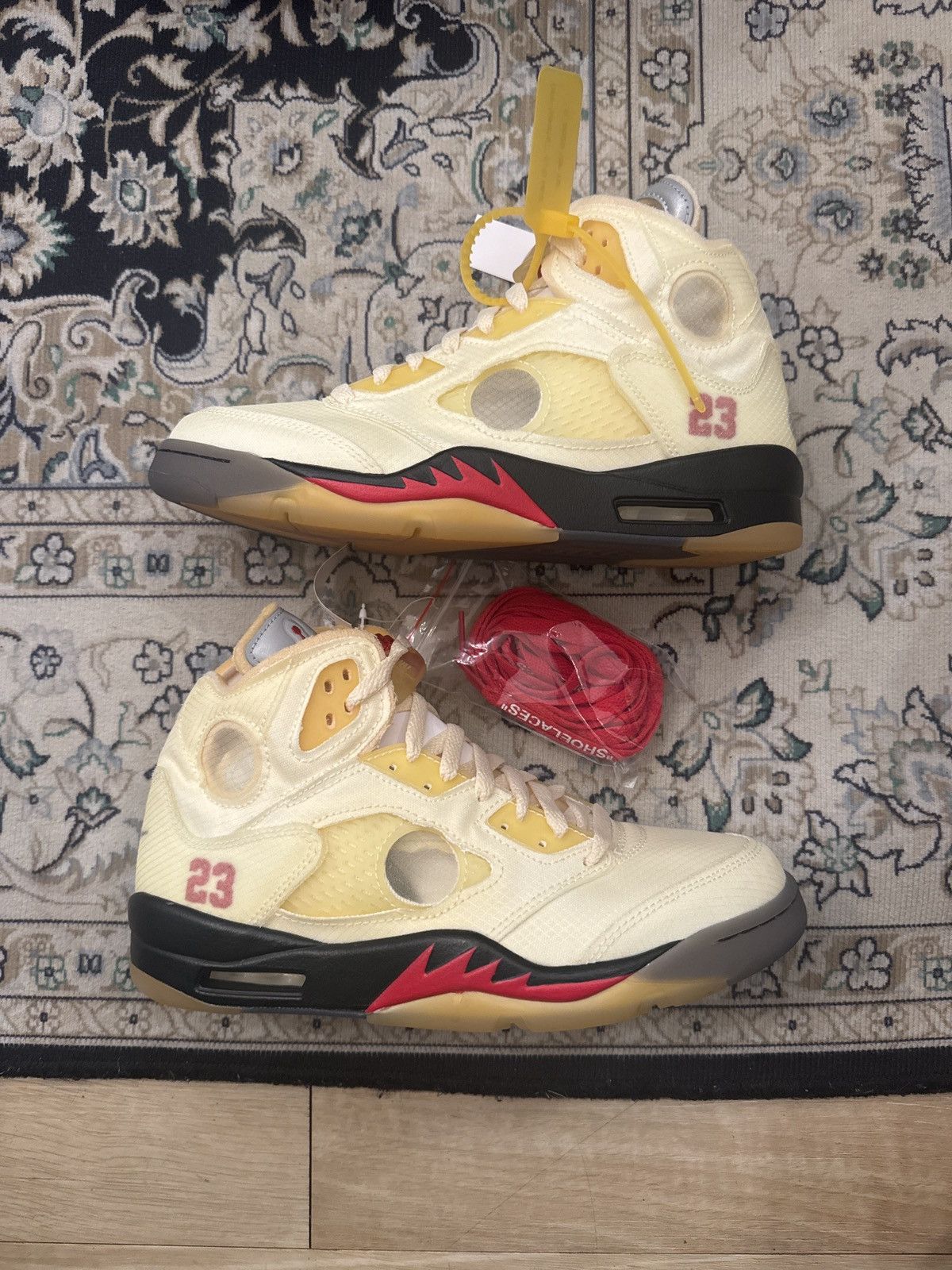 Jordan Brand × Nike × Off-White Deadstock Off White Jordan 5 Sail Size US 8.5 / EU 41-42 - 2 Thumbnail