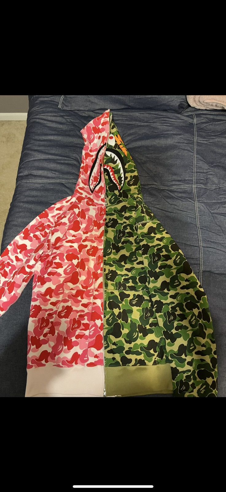 Bape ABC Camo Split Half Shark Full Zip Hoodie Size US XL / EU 56 / 4 - 1 Thumbnail