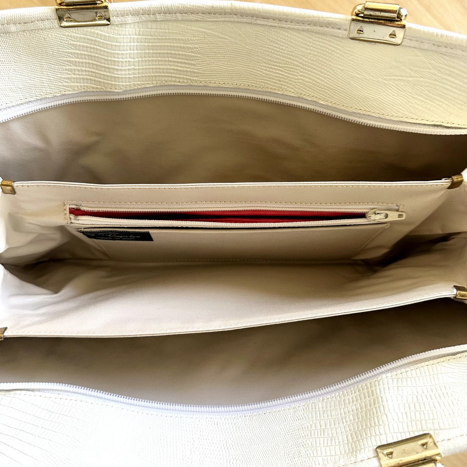 Other VTG Caprice Patchwork Bag Snakeskin Leather Ostrich White Size ONE SIZE - 3 Thumbnail
