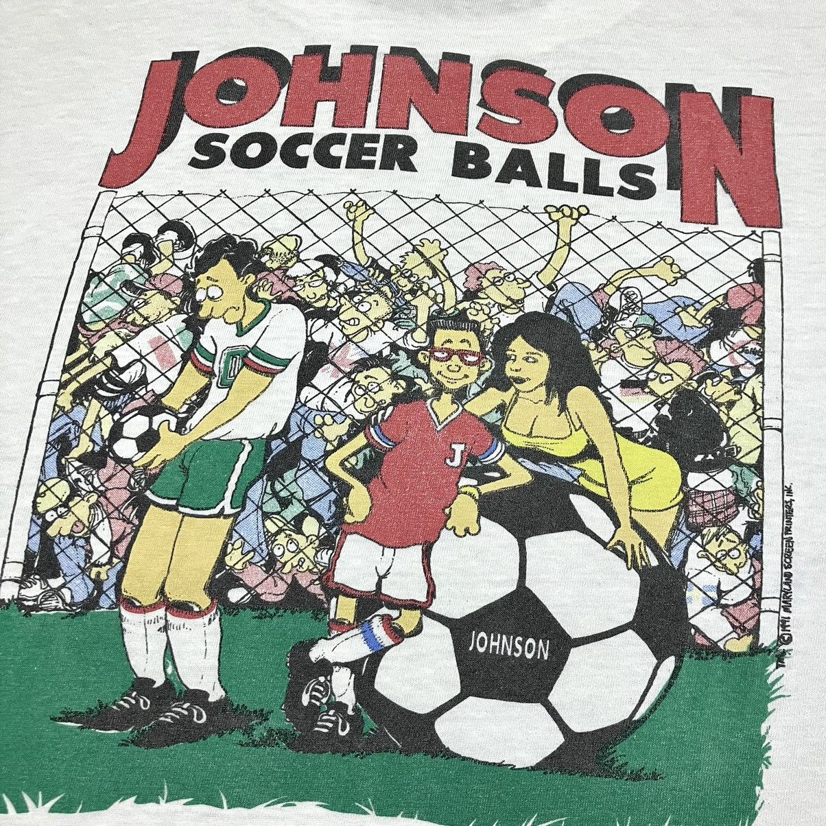 Cartoon Network BIG JOHNSON 1991 “Worlds Largest Soccer Balls” Funny T-shirt Size US L / EU 52-54 / 3 - 5 Thumbnail
