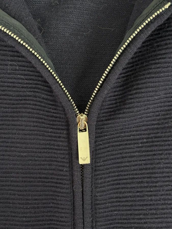 Emporio Armani SS2016 Emporio Armani Navy Wool Minimalist Zip-up Jacket Size US L / EU 52-54 / 3 - 8 Thumbnail