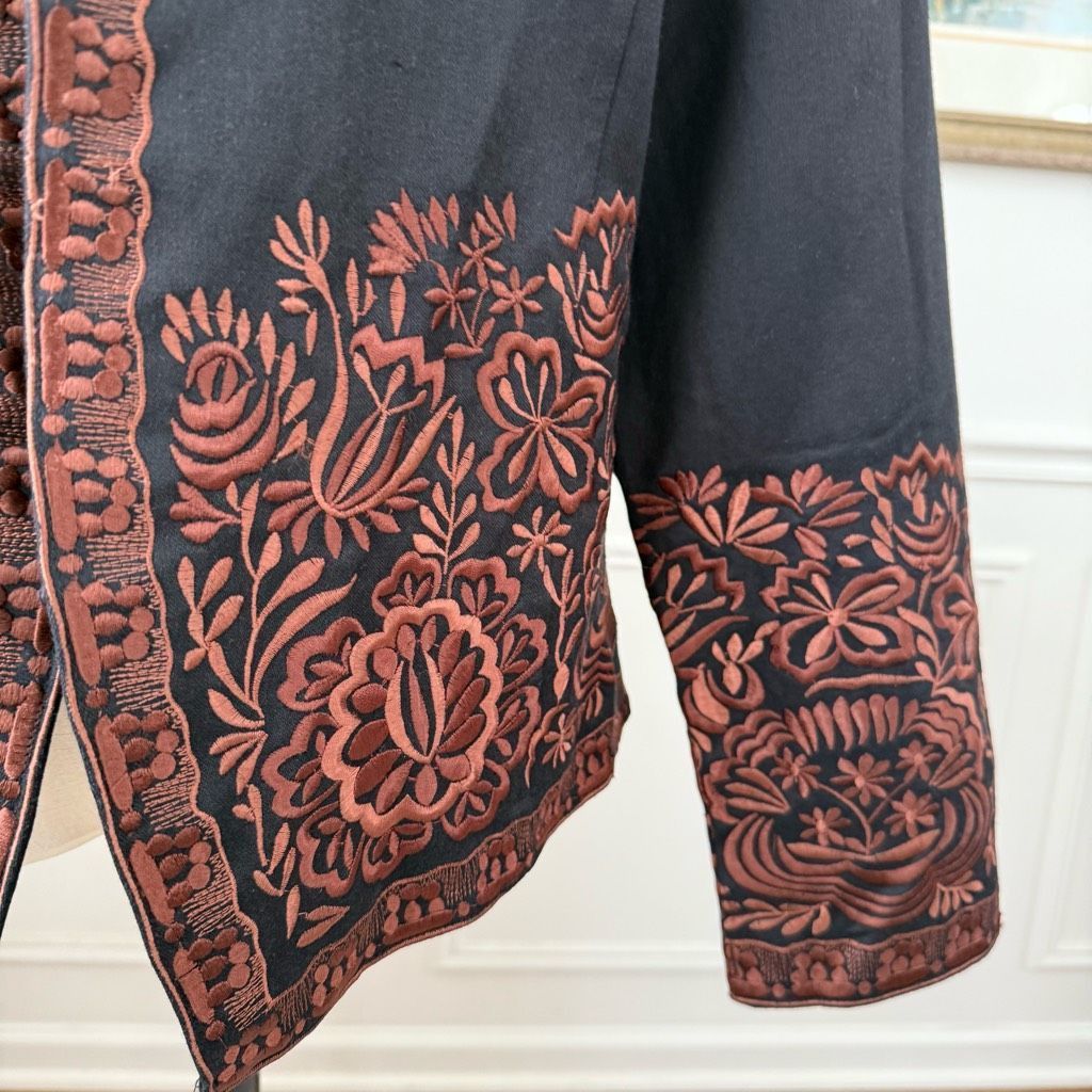 Coldwater Creek NWT Coldwater Creek Black Brown Embroidered Jacket $100 16 Size XXL / US 16-18 / IT 52-54 - 2 Thumbnail