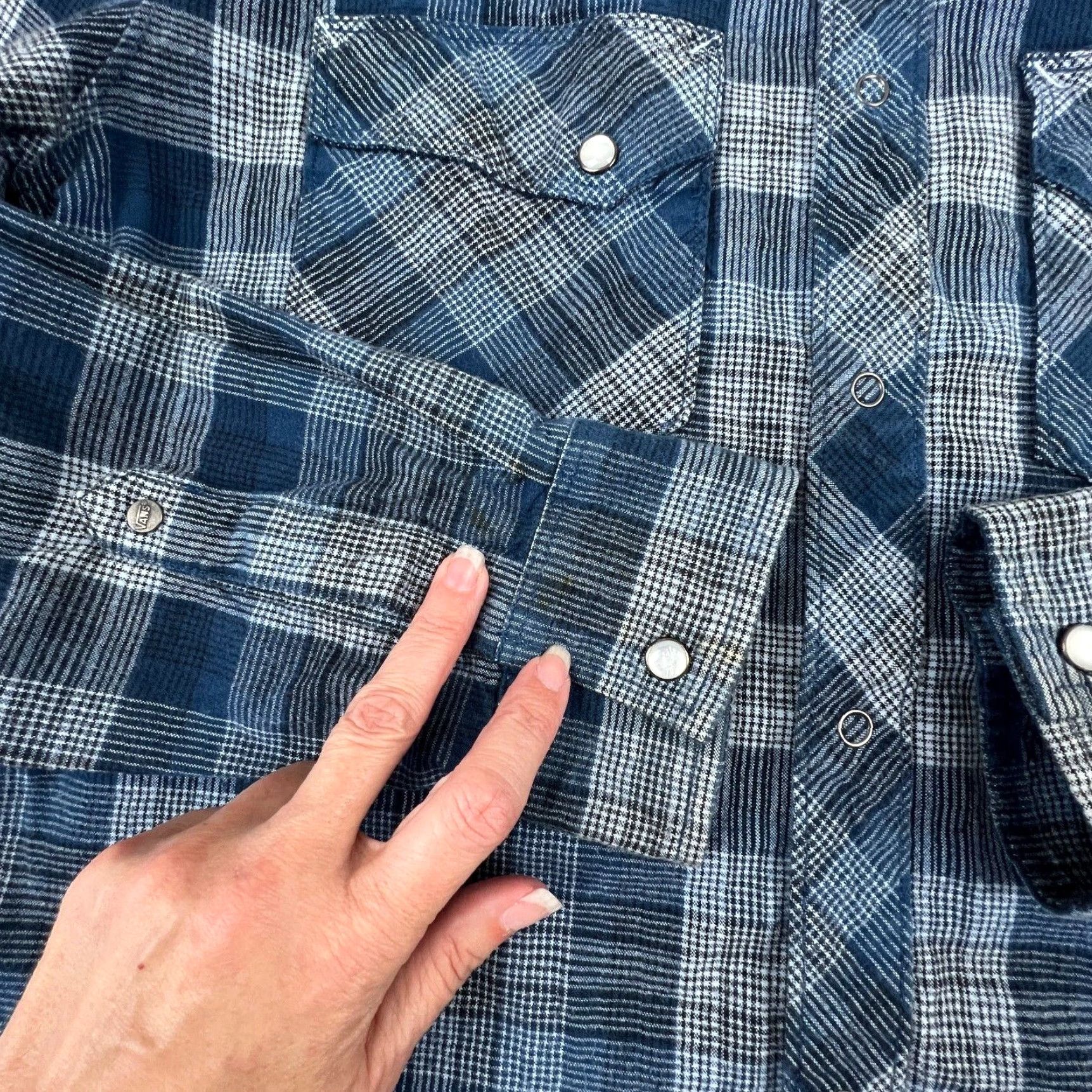 Vans Vans Mens Small Blue Plaid Flannel Long Sleeve Button Up Shirt Size US S / EU 44-46 / 1 - 7 Thumbnail