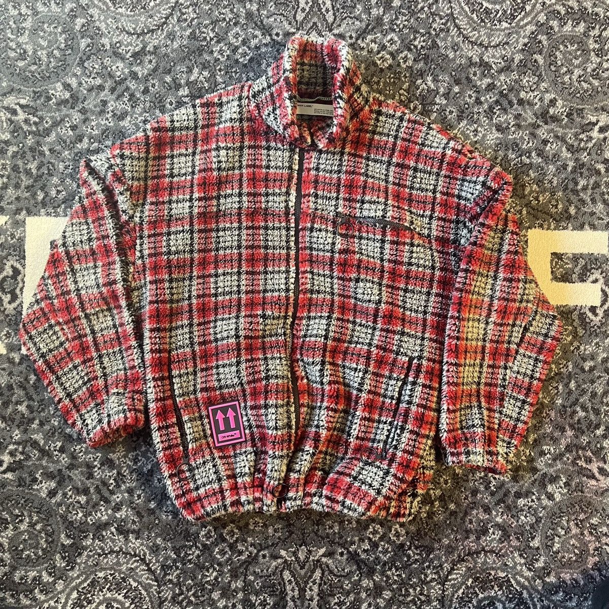 Off-White Off White Red Plaid Fleece Jacket Oversized 2013 Size US M / EU 48-50 / 2 - 1 Thumbnail