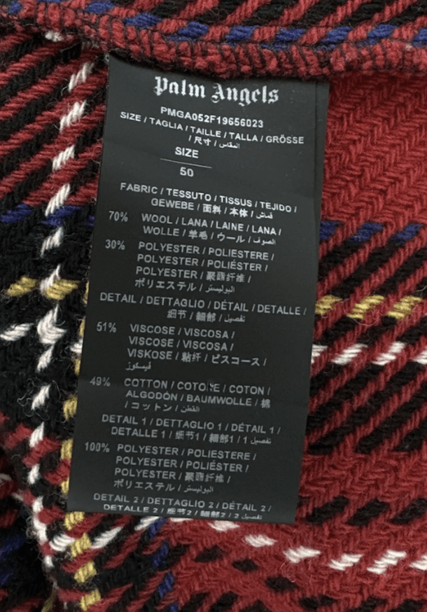 PALM ANGELS TARTAN PRINT JACKET - RED