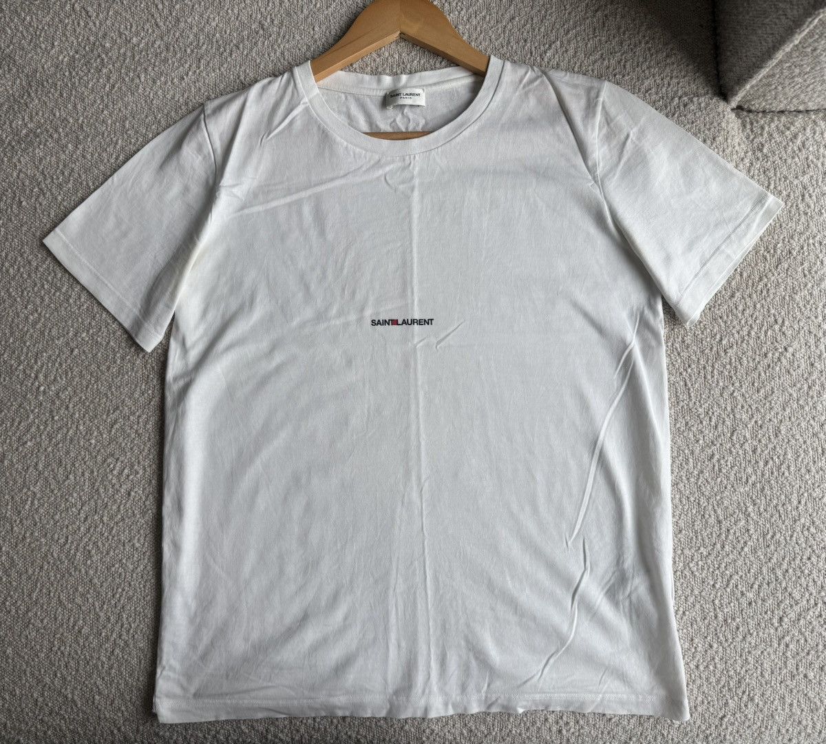 Saint Laurent Paris Saint Laurent Paris Classic Logo T-Shirt – White – (M) Size US M / EU 48-50 / 2 - 1 Thumbnail