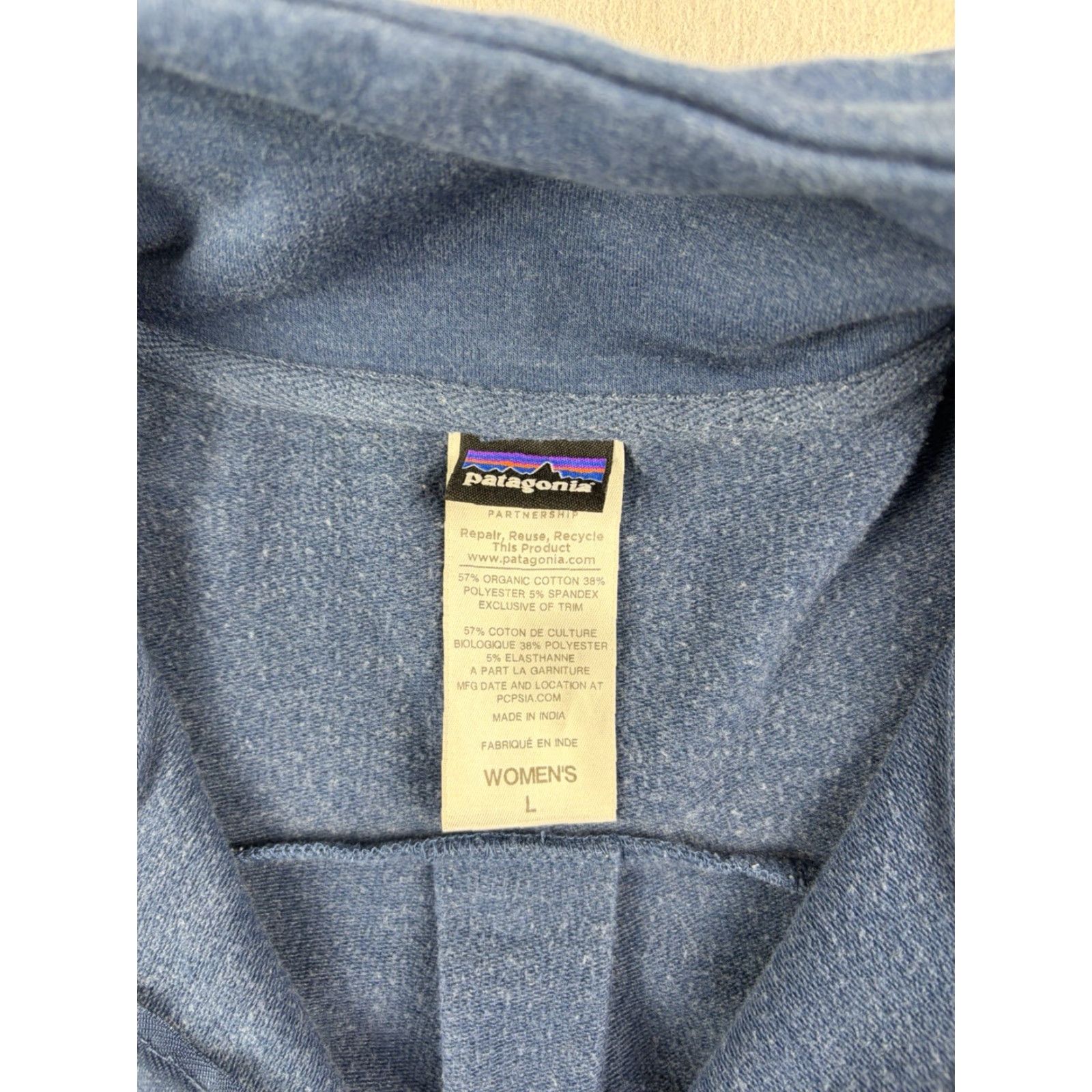 Patagonia Patagonia Sweatshirt Women’s L Blue Full Zip Lightweight Organic Cotton Regular Size Size L / US 10 / IT 46 - 5 Thumbnail