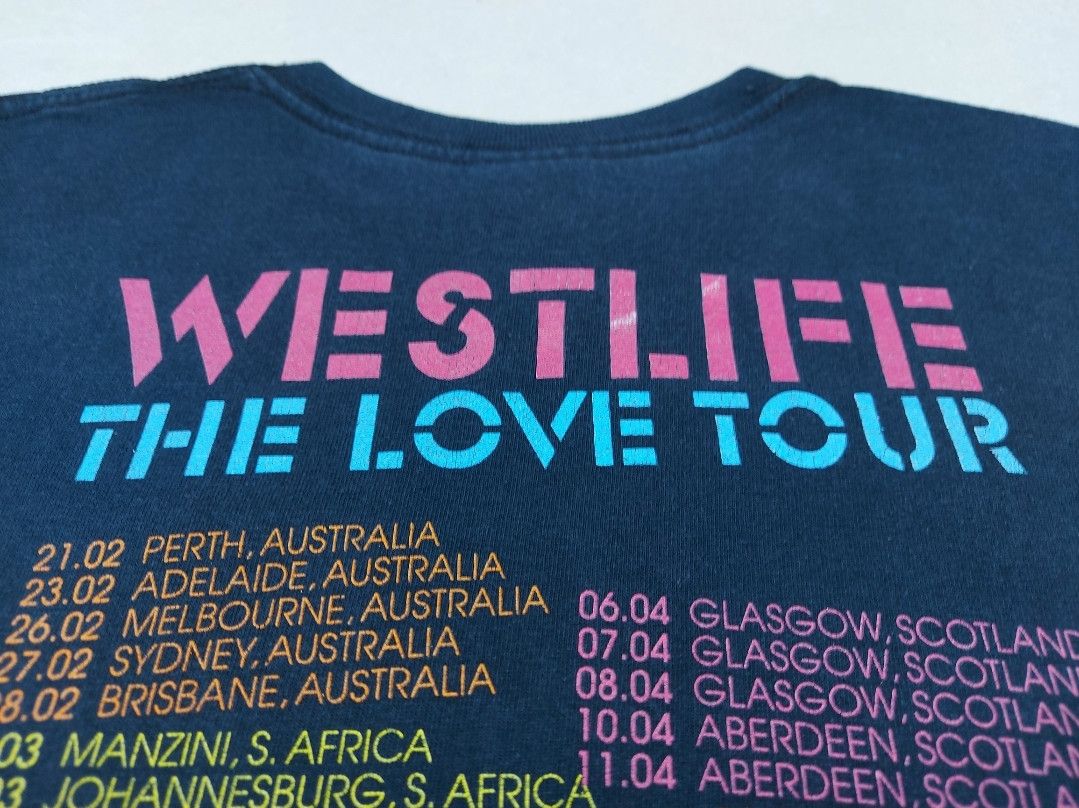 Band Tees × Vintage Vintage WestLife 2007 The Love Tour Bluenet Double-Sided TEE Size US S / EU 44-46 / 1 - 11 Thumbnail