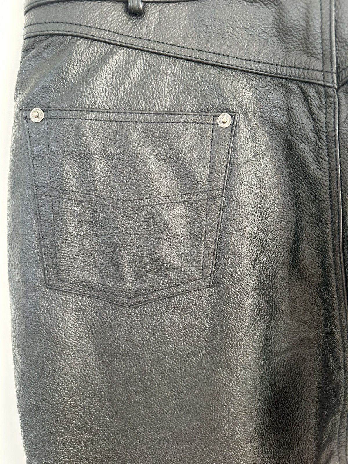 Other Black Leather Pants Moto Biker Rocker Deadstock NWT Size 38 Size US 38 / EU 54 - 1 Thumbnail