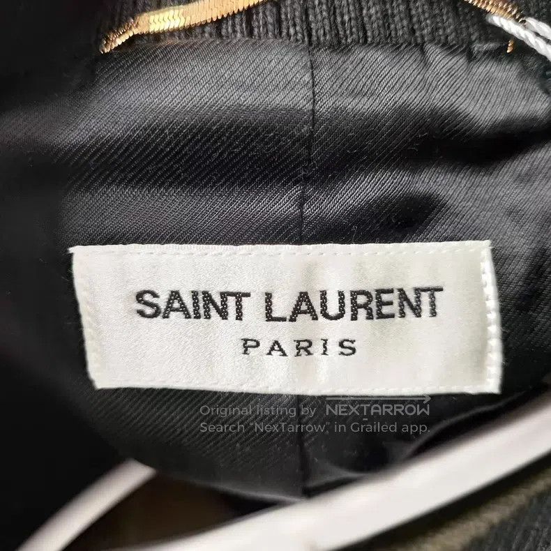 Saint Laurent Paris Saint Laurent Paris Wool and Leather Baseball Jacket i Size XS / US 0-2 / IT 36-38 - 4 Thumbnail