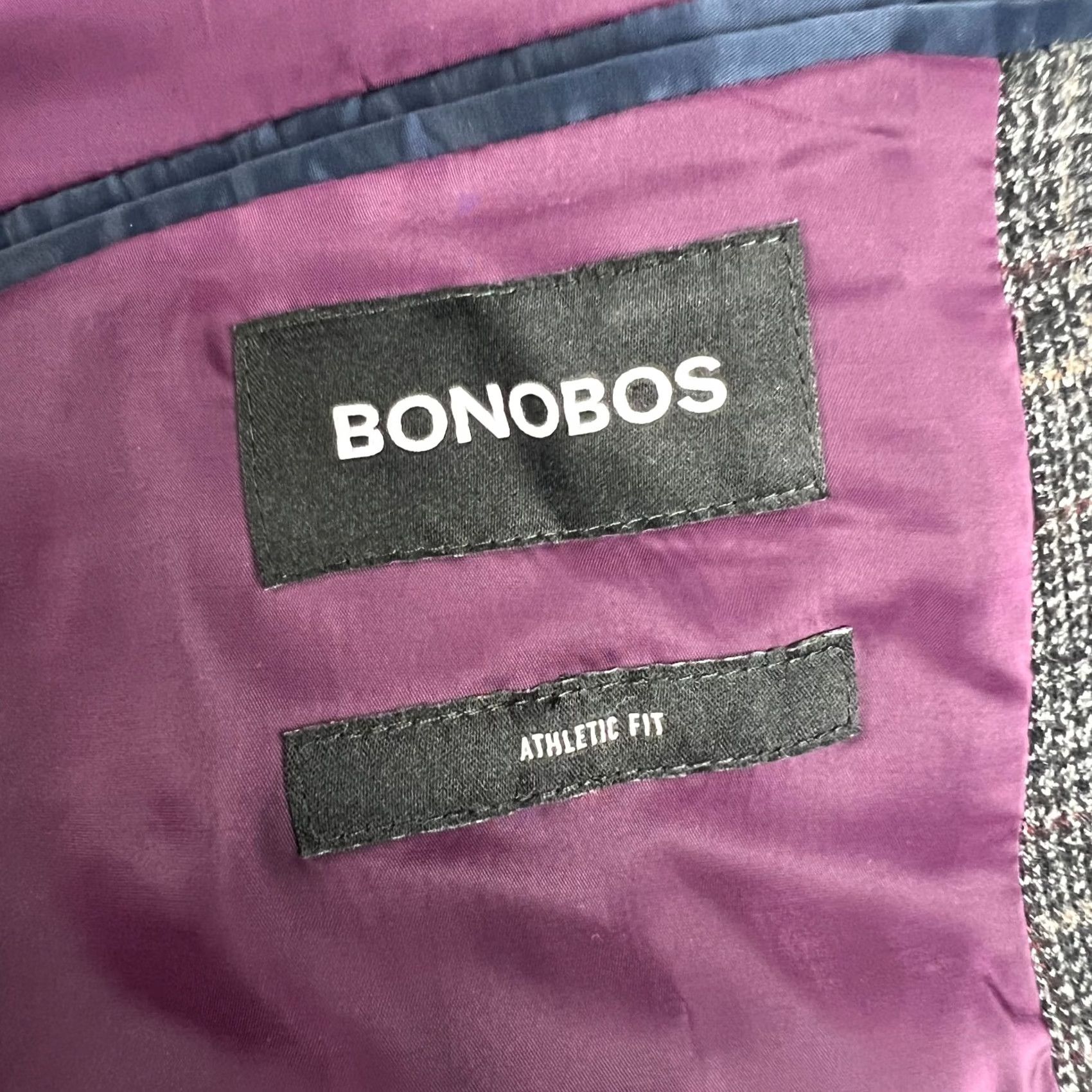Bonobos Bonobos Sport Coat Blazer 44R Athletic Fit Mens Grey Plaid Cotton Suit Jacket Size 44R - 4 Thumbnail