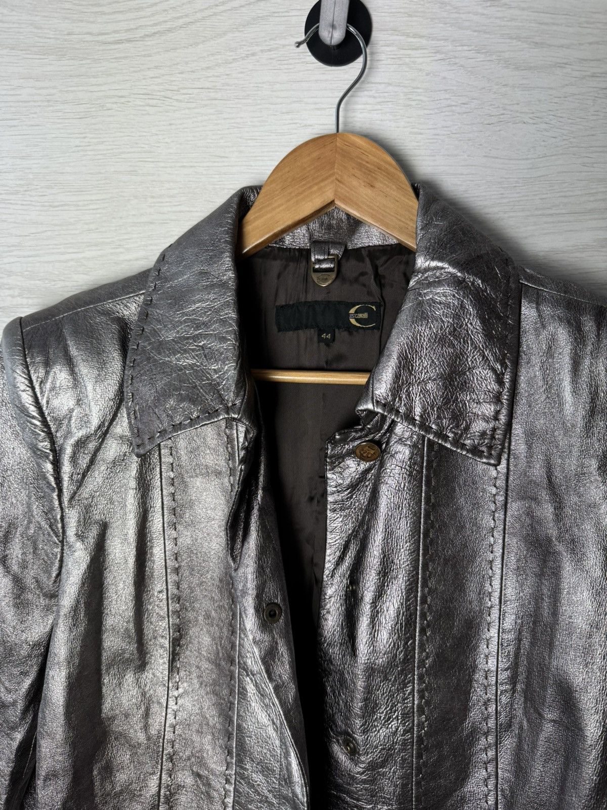 Just Cavalli Just Cavalli Coat Long Silver Metallic Size M / US 6-8 / IT 42-44 - 14 Thumbnail