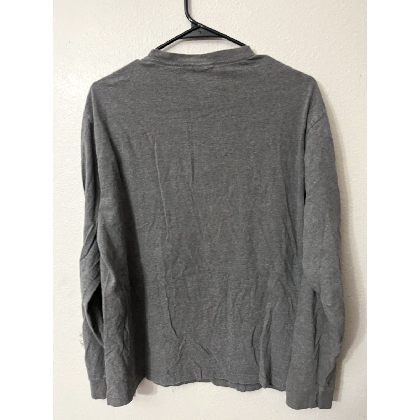 Tommy Hilfiger Tommy Hilfiger T-Shirt Men Gray Long Sleeve Crew Neck Pullover Size L Classic Knit 100% Cotton Logo Tee Shirt - Casual Everyday Wear Mens Size US L / EU 52-54 / 3 - 3 Thumbnail