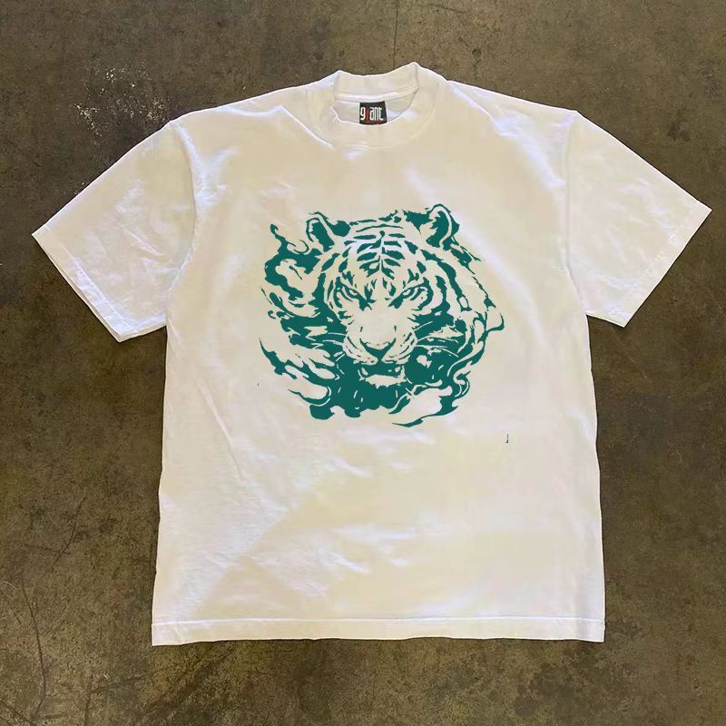 Japanese Brand × Vintage White casual retro trend tiger print t-shirt Size US M / EU 48-50 / 2 - 1 Thumbnail
