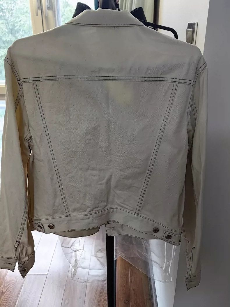 Helmut Lang HELMUT LANG White bright line, denim jacket overcoat Size US L / EU 52-54 / 3 - 2 Thumbnail