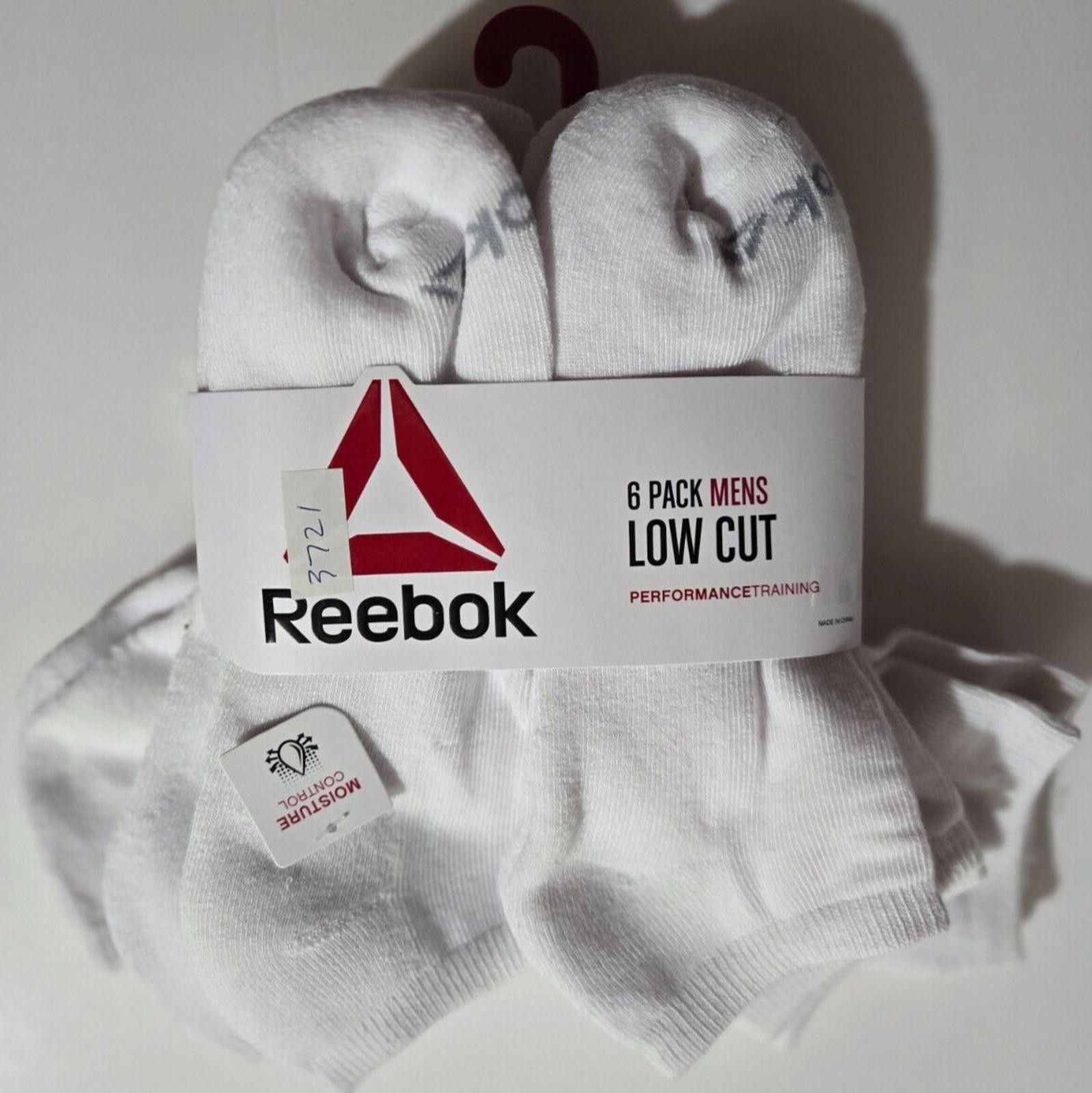 Reebok Men Reebok Low Cut Socks White Moisture Control Stretch Size ONE SIZE - 1 Thumbnail