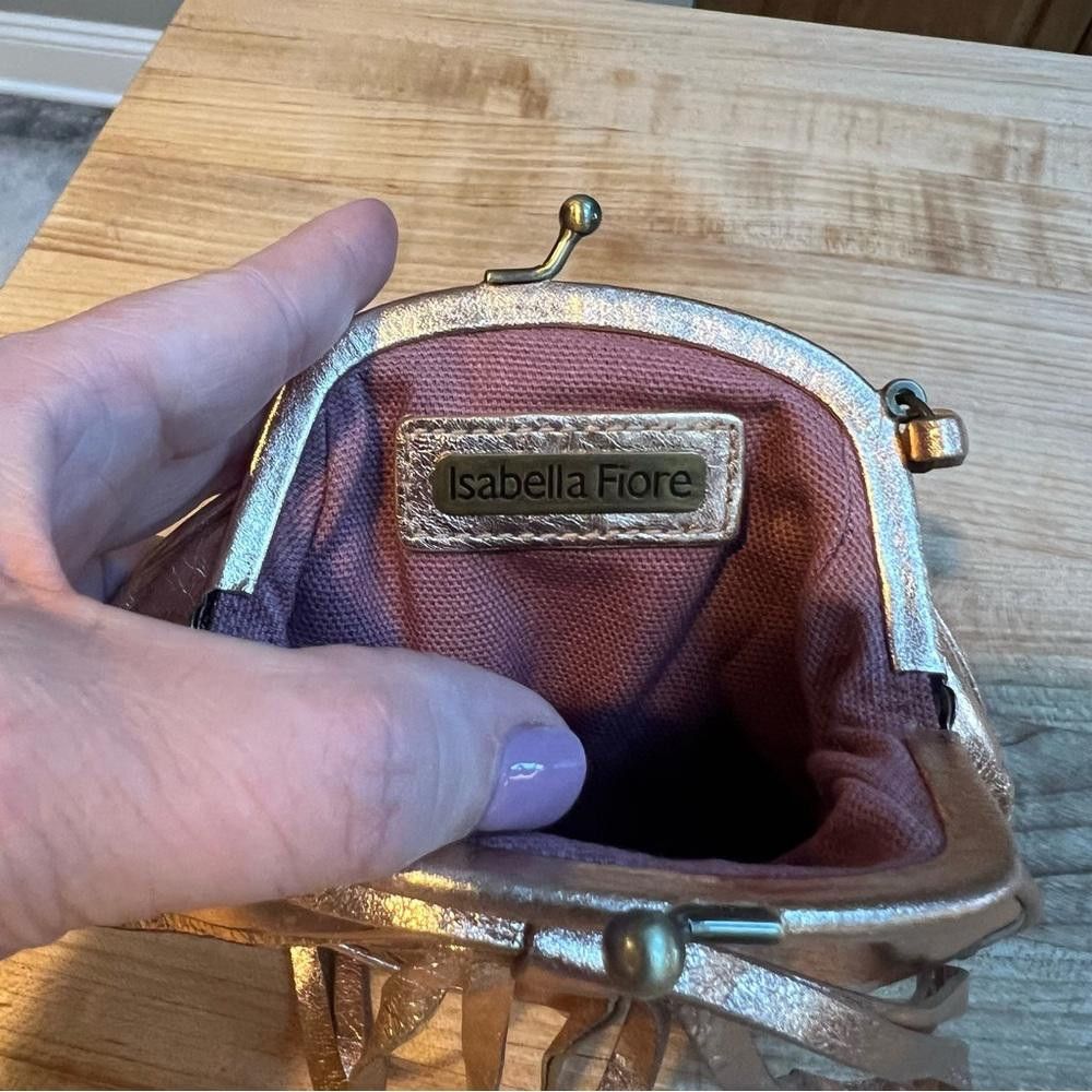 Designer Isabella Fiore Minibag Metallic Rose Gold Leather Size ONE SIZE - 5 Thumbnail