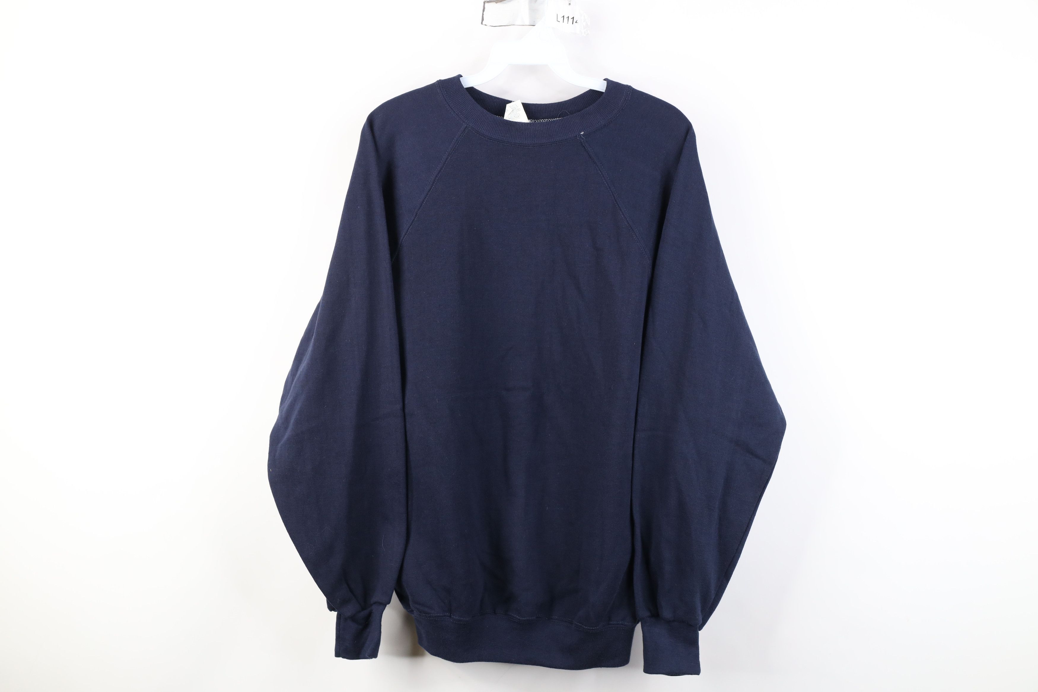 Vintage Vintage 70s Streetwear Crewneck Sweatshirt Navy Blue USA Size US L / EU 52-54 / 3 - 1 Thumbnail