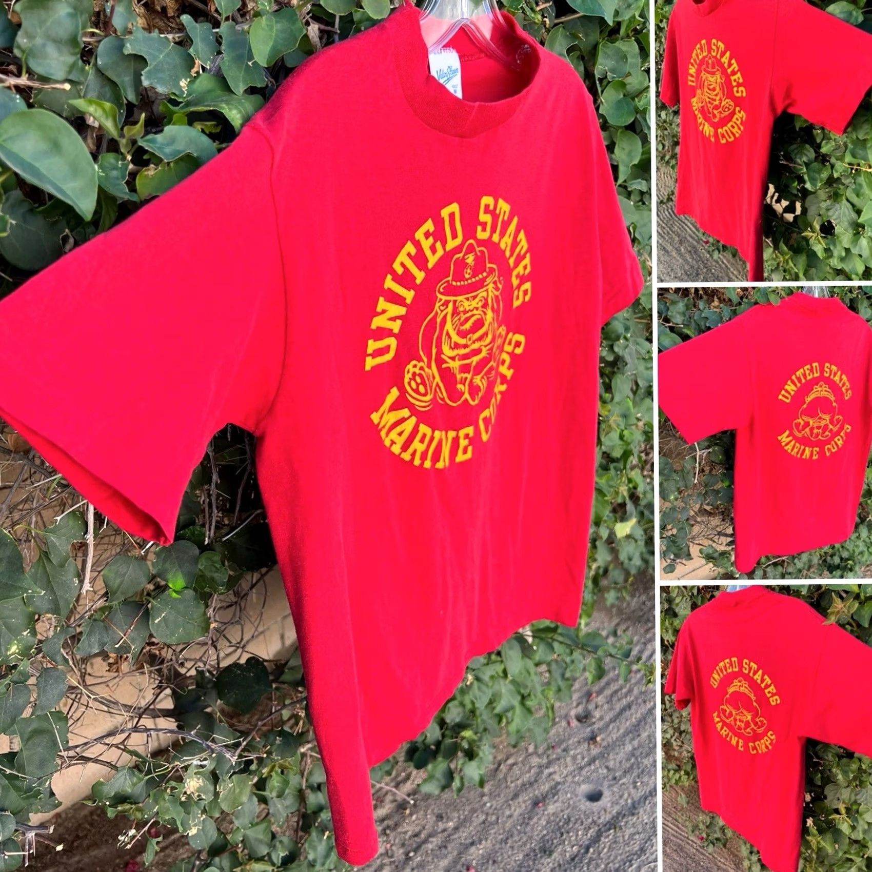 Velva Sheen VINTAGE Velva Sheen United States Marine Corps Bulldog Coming Going T Shirt USA Red M Mens graphic Print Crew Neck Short Sleeve 50/50 Vintage Size US M / EU 48-50 / 2 - 2 Thumbnail