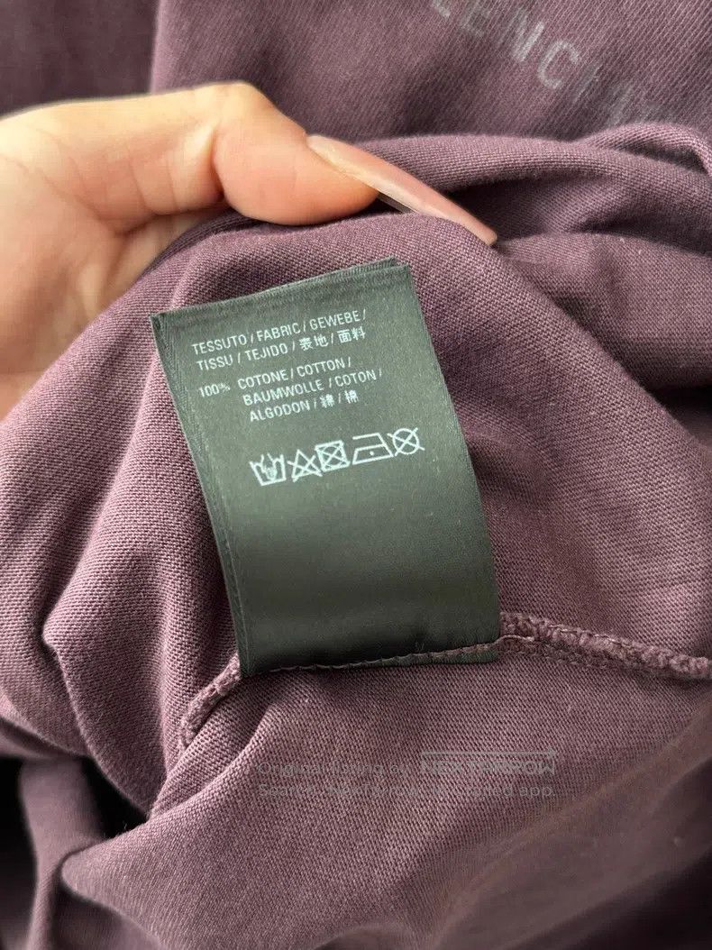 Balenciaga Balenciaga Wine Red Front and Back Letter Printed Short Sl Size US XS / EU 42 / 0 - 7 Thumbnail