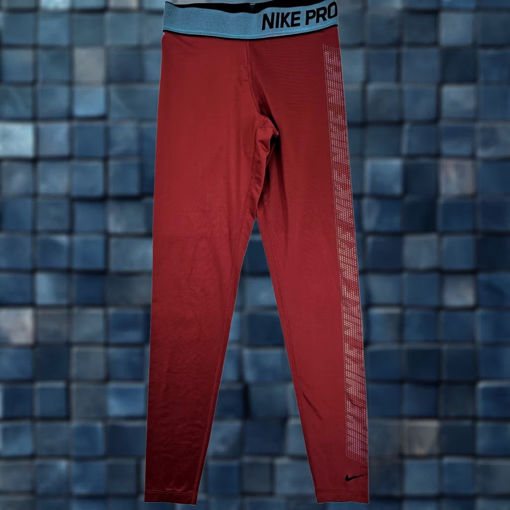 Nike Nike Pro Dri-FIT Leggings Women XS Coral Teal Compression Athletic Pants Skinny Inseam 27 Welcome Rise City Beach Sports 24 in Waist Womens Size 26" / US 2 / IT 38 - 1 Thumbnail