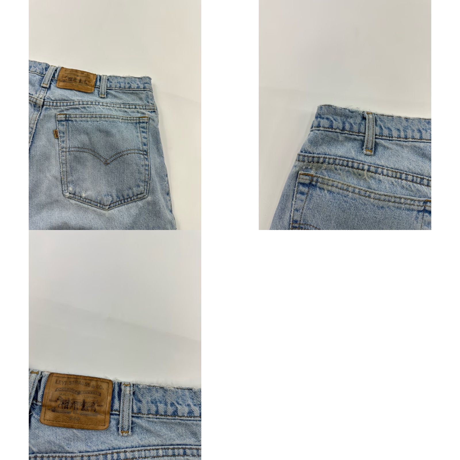 Levi's VINTAGE Levi’s 540 Jeans Mens 31x33 Orange Tab Brown Tab 5-Pocket Denim Regular Straight Blue Leather Belt Loops Zip 33 Inseam IP Cand For Mexico Size US 31 - 11 Thumbnail