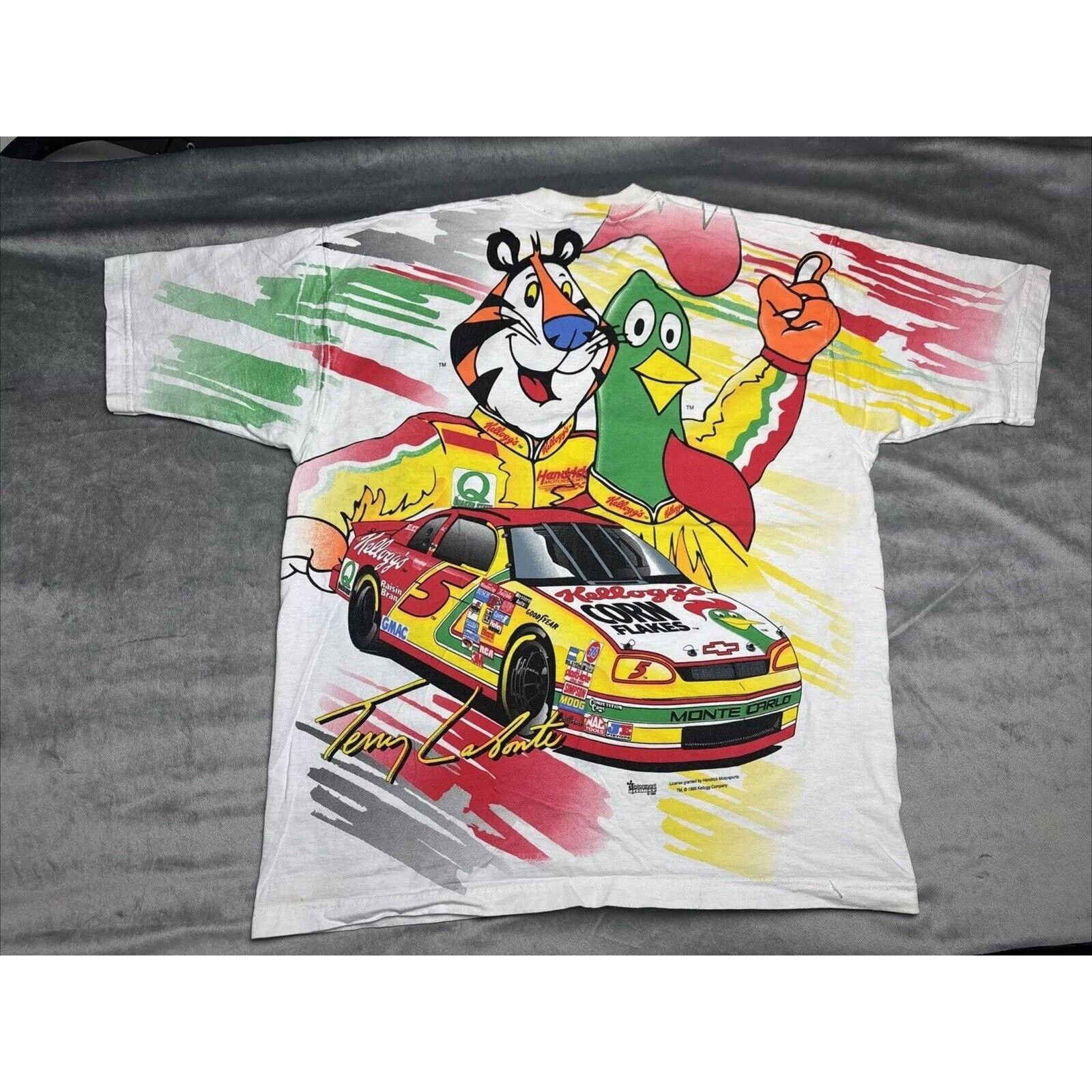 Fruit Of The Loom VTG 1996 Chase Mens XL NASCAR Terry Labonte Kelloggs AOP Size US XL / EU 56 / 4 - 1 Thumbnail