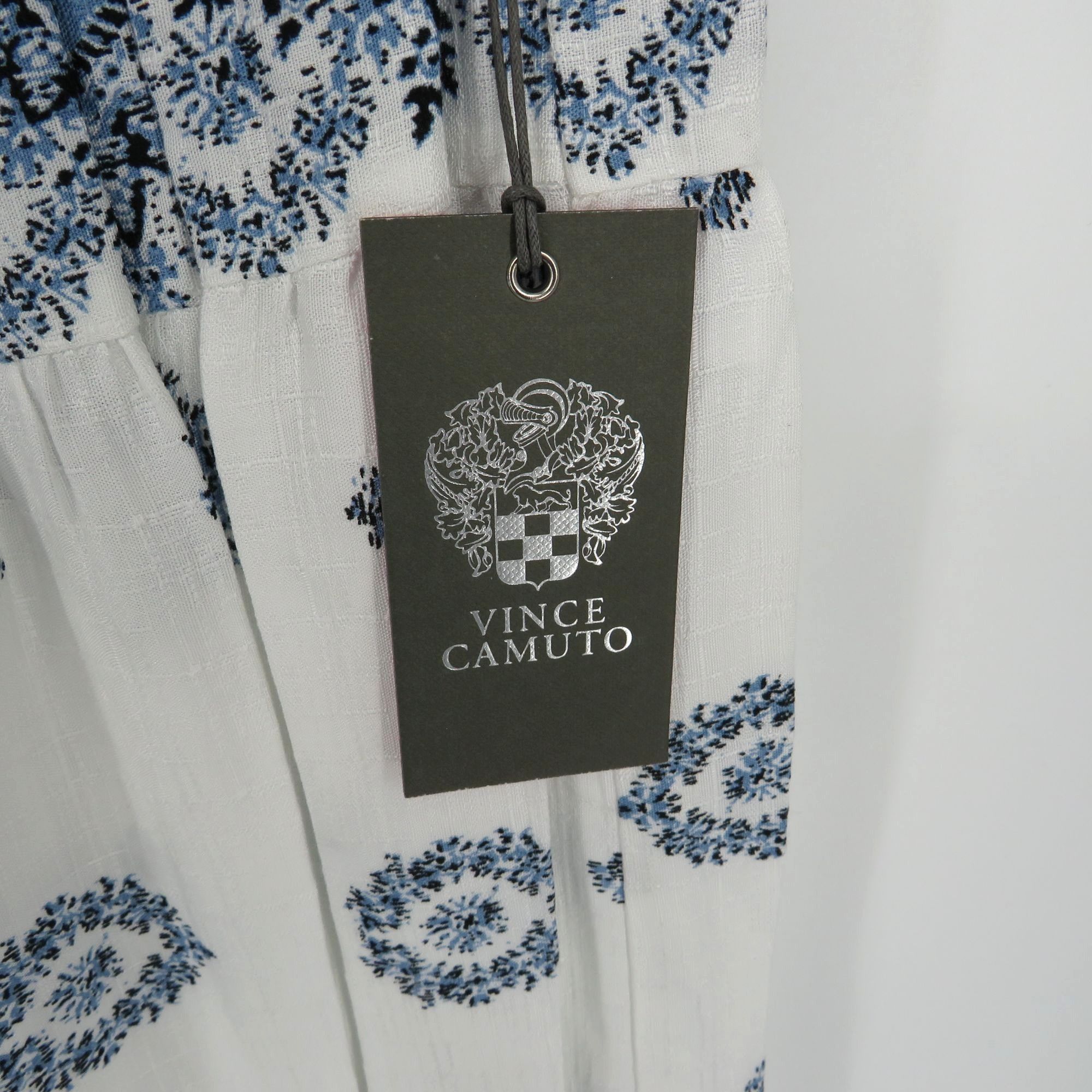 Vince Camuto Vince Camuto Womens Rapture Blue White Pleated Maxi Skirt Si Size 31" - 4 Thumbnail