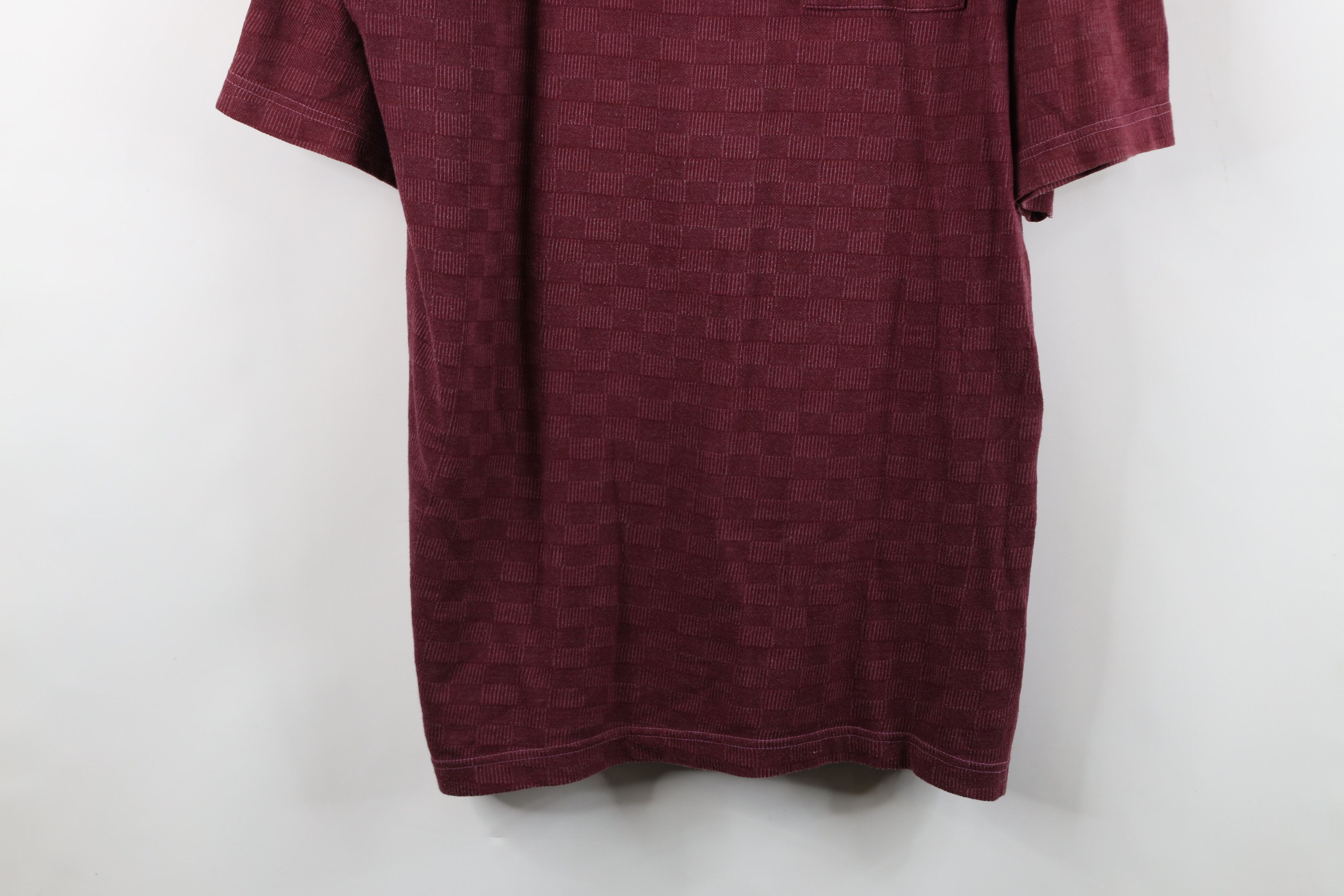 Vintage Vintage 90s Streetwear Checkered Knit Pocket T-Shirt Red Size US XL / EU 56 / 4 - 3 Thumbnail