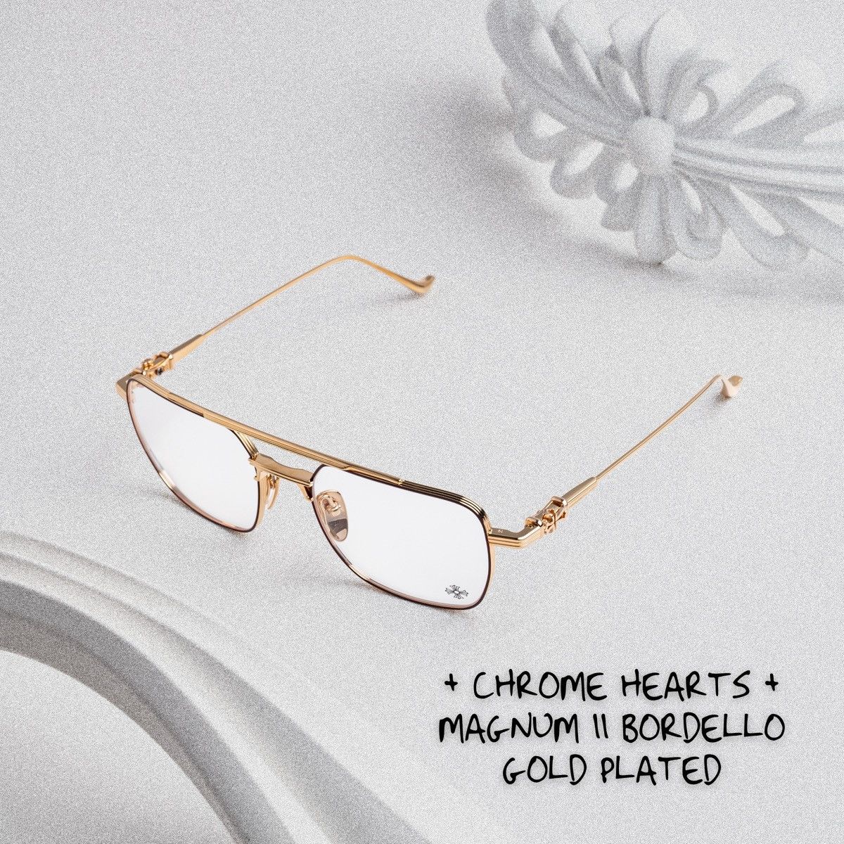Chrome Hearts CHROME HEARTS MAGNUM II BORDELLO GOLD PLATED GLASSES Size ONE SIZE - 1 Thumbnail