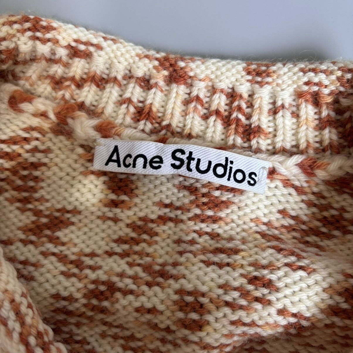 Acne Studios × Designer Acne Studios Off-White & Orange Sweater knitted Size S / US 4 / IT 40 - 6 Thumbnail