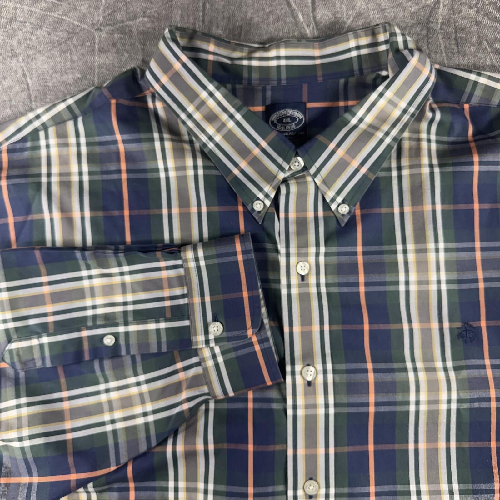 Brooks Brothers Brooks Brothers Shirt Men's 4XL Navy Non-Iron Supima Cotton Size US XXL / EU 58 / 5 - 1 Thumbnail