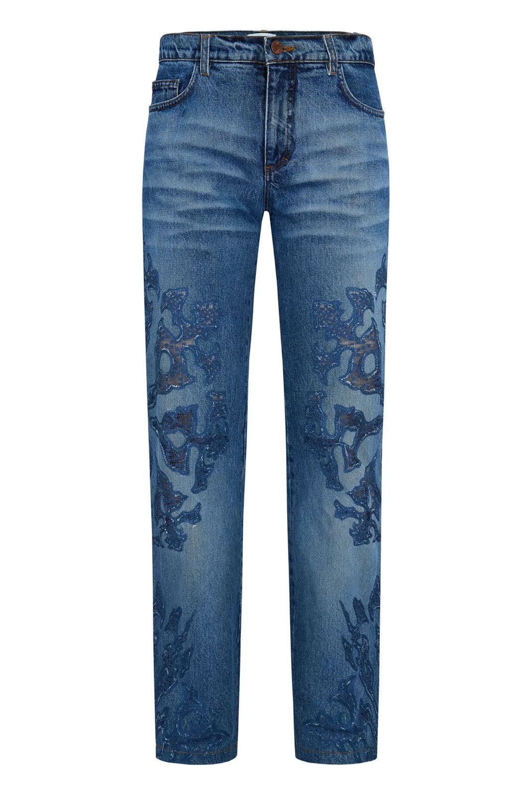Roberto Cavalli Spring 2002 Jeans with Lace Inserts