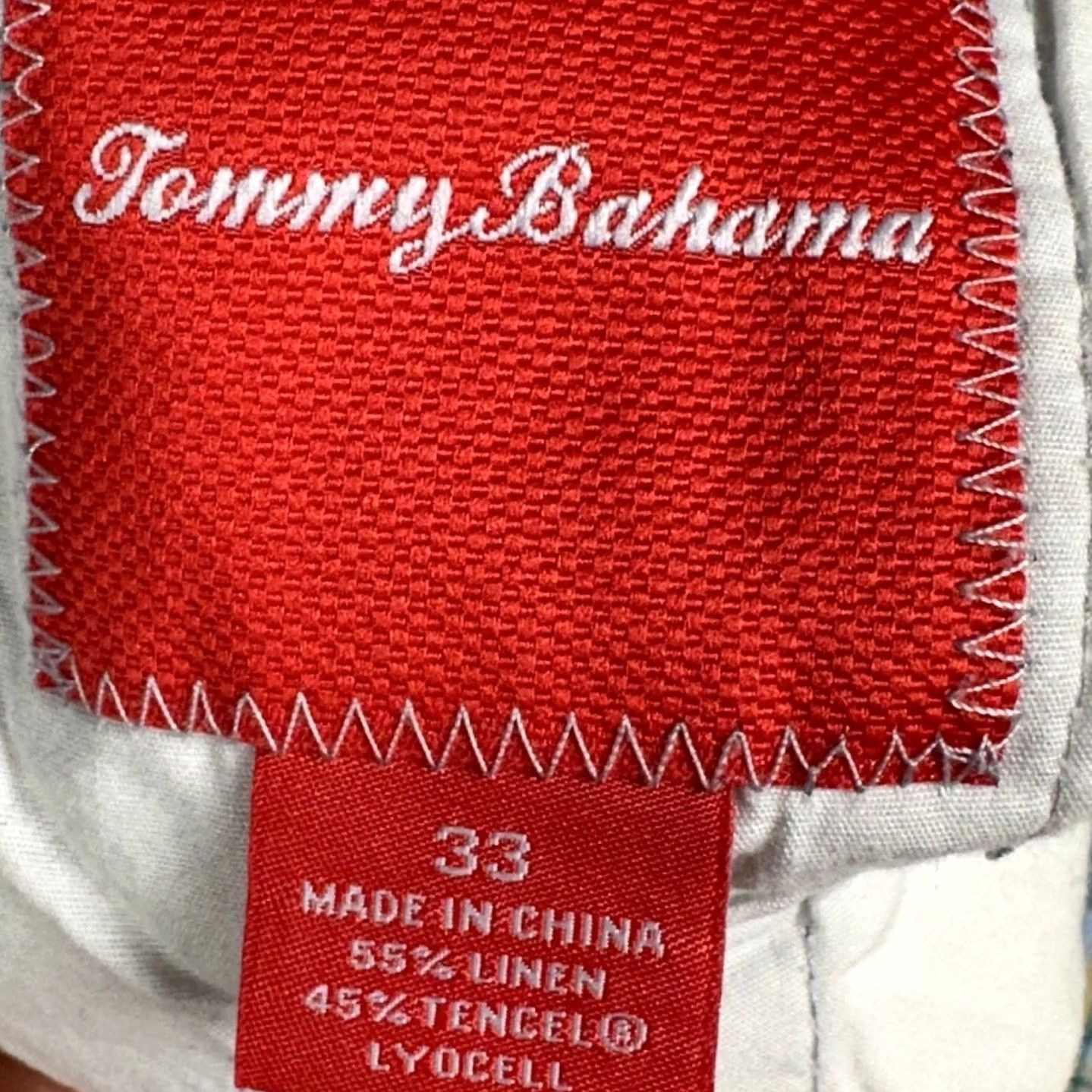 Tommy Bahama Tommy Bahama Plaid Shorts Mens 33 Flat Front Button Logo Multicolor Linen Lyocell Casual Summer Beach Travel Mens Size US 33 - 3 Thumbnail