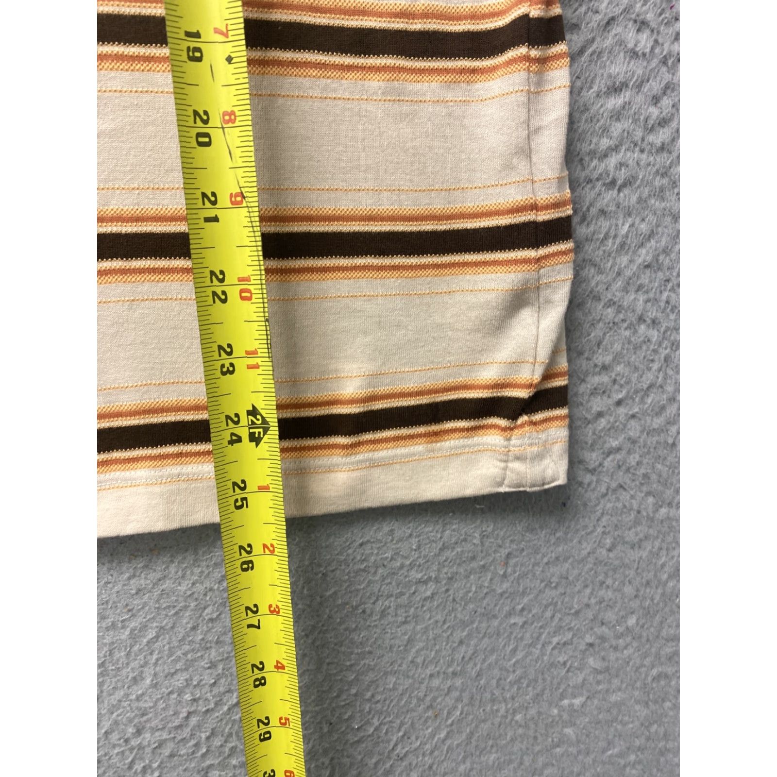 Banana Republic Banana Republic Shirt Mens M Tan Striped Polo Raised Stitching Preppy/101-14 Size US M / EU 48-50 / 2 - 5 Thumbnail